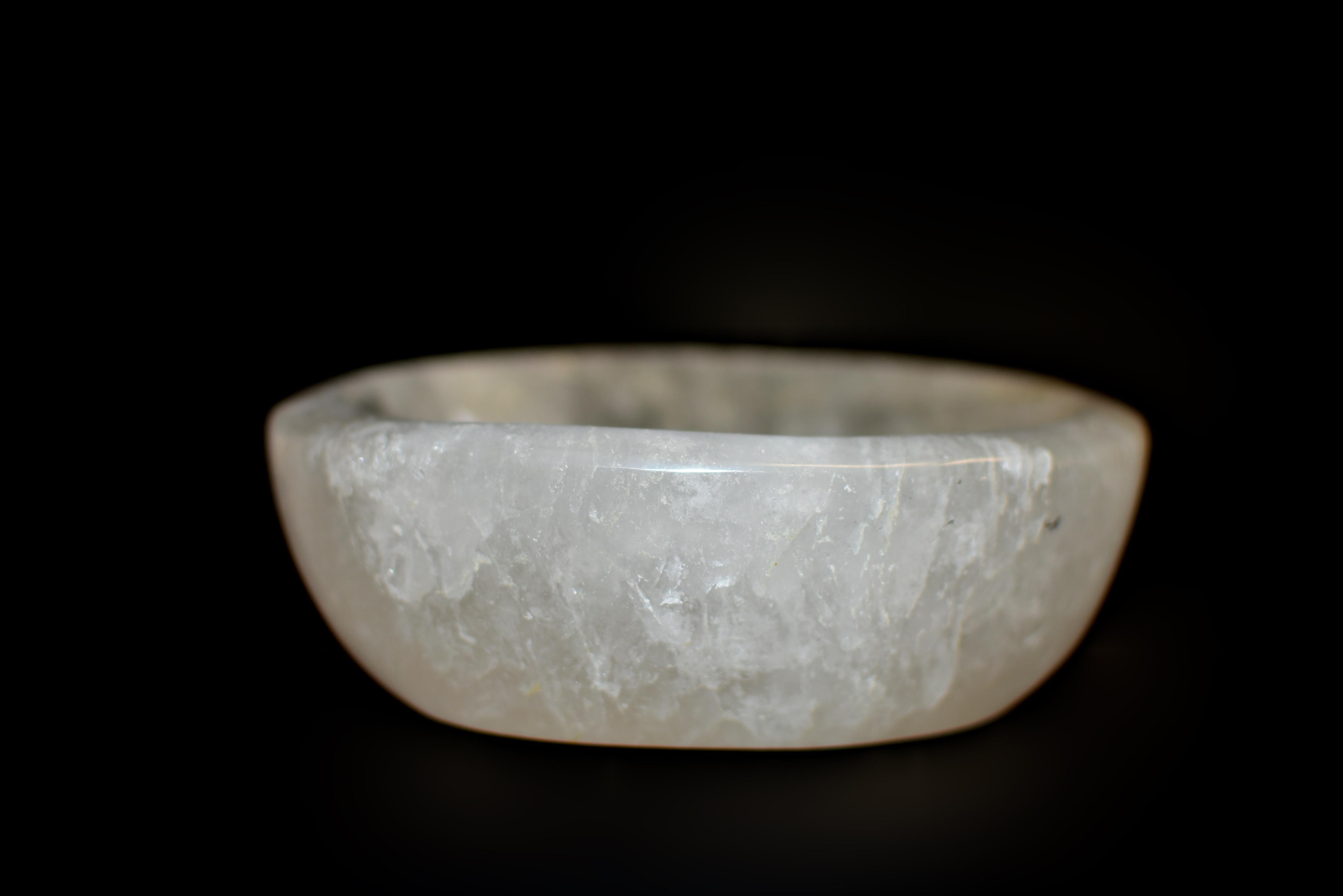 Cuenco de cristal de roca Plato redondo 5,45 en Bueno estado para la venta en Somis, CA