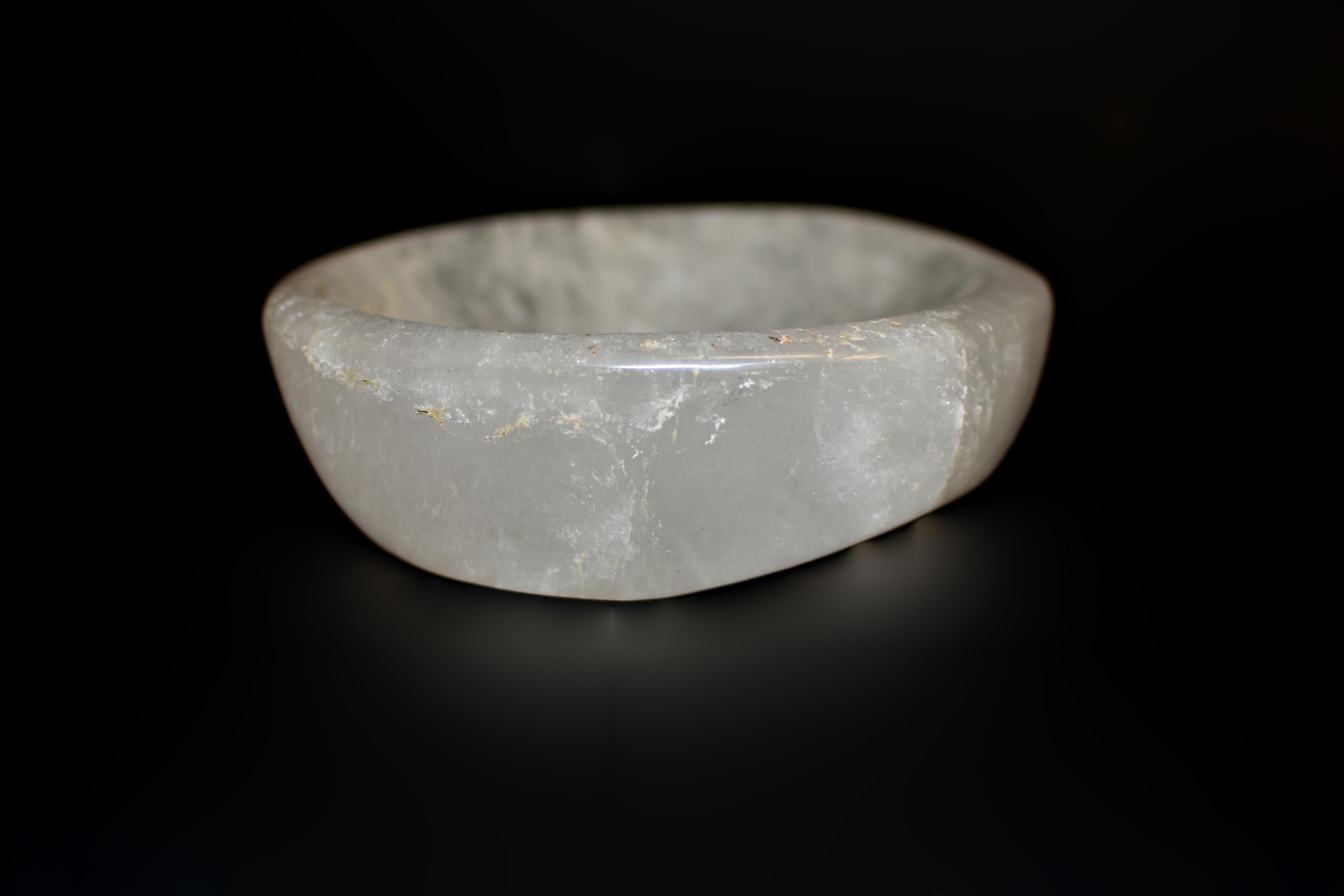 Cuenco de cristal de roca Plato redondo 5,45 siglo XX en venta
