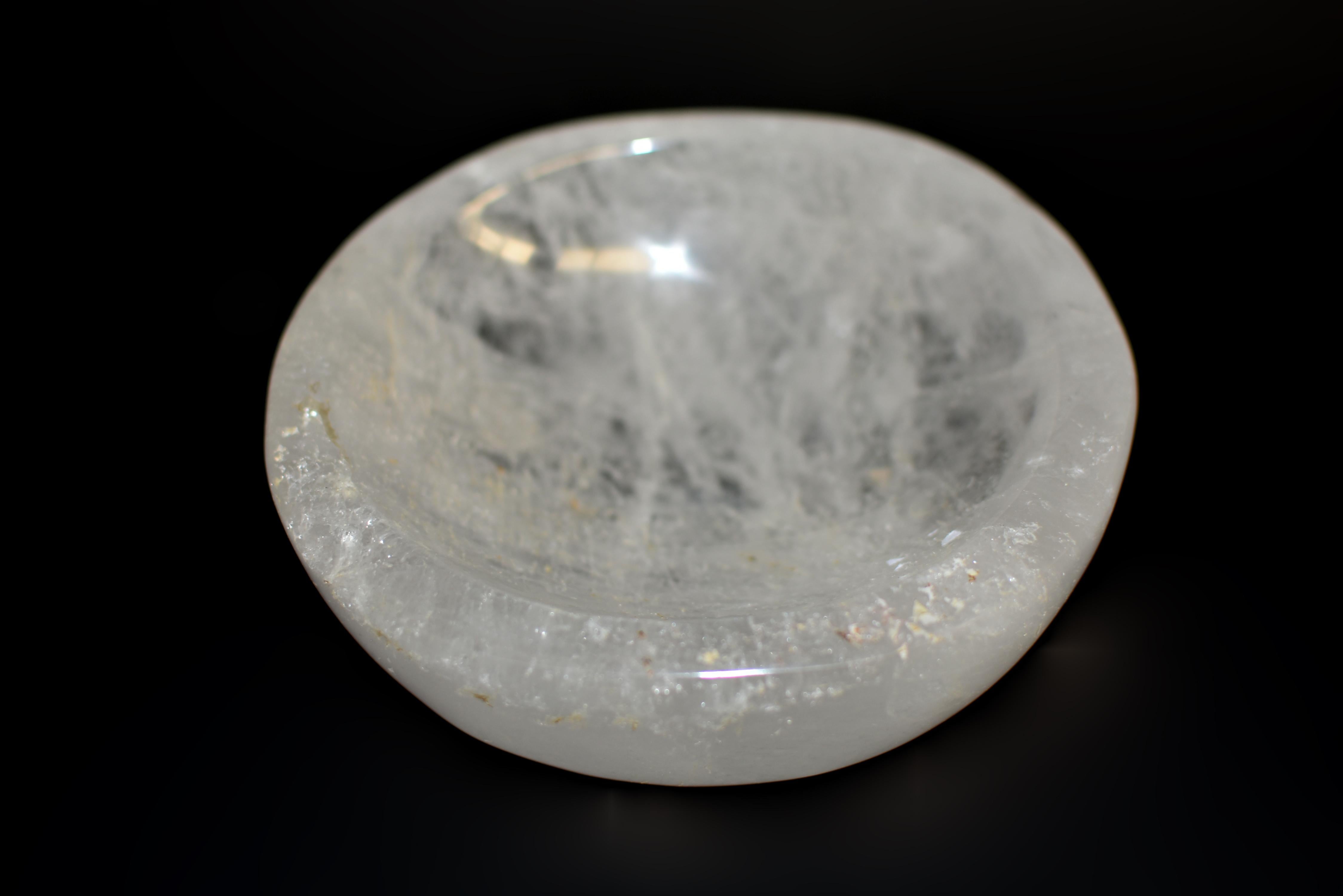 Cuenco de cristal de roca Plato redondo 5,45 Cristal de roca en venta
