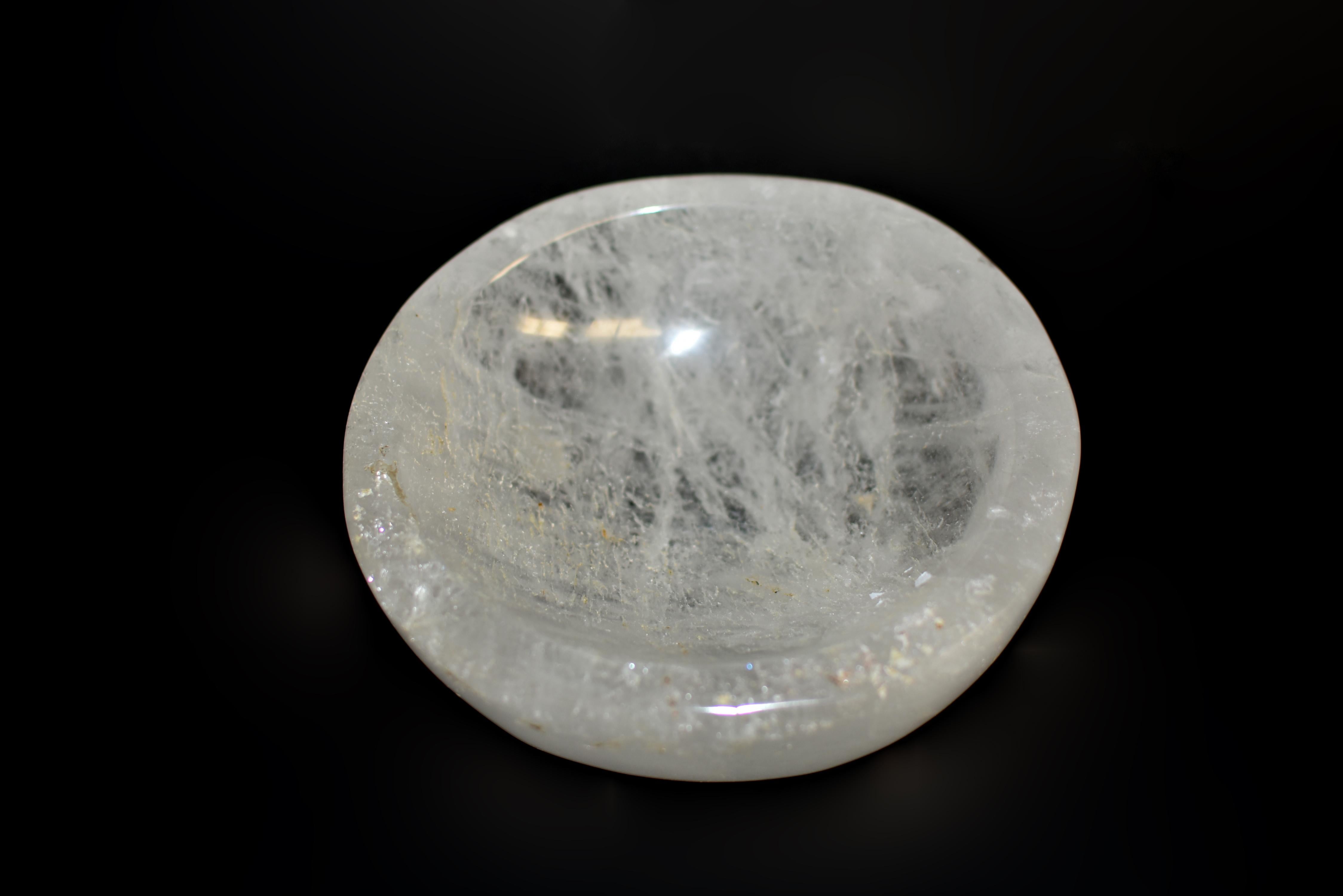 Cuenco de cristal de roca Plato redondo 5,45 en venta 1