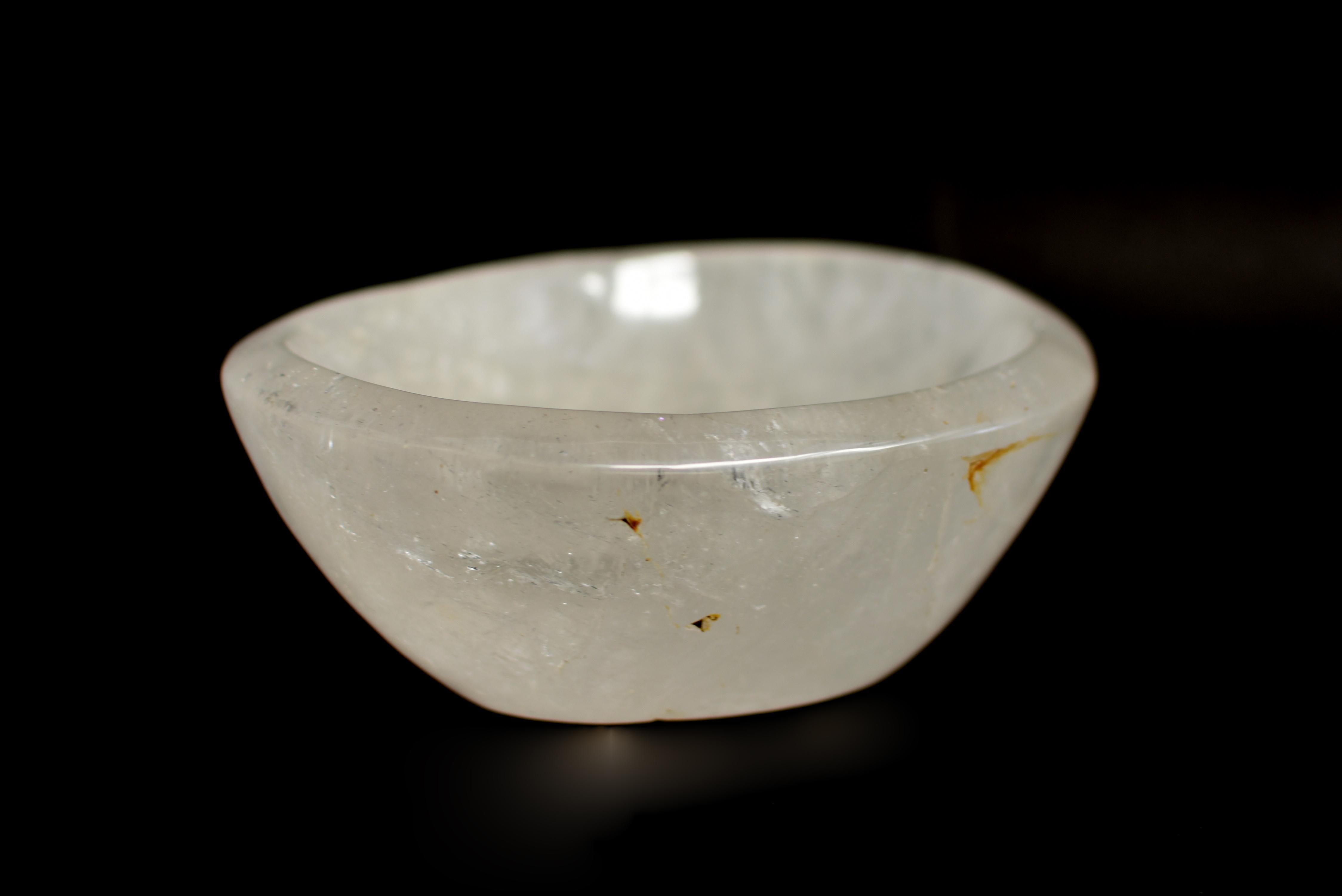 Rock Crystal Bowl with Gold Rutile 7 Lb In Good Condition For Sale In Somis, CA