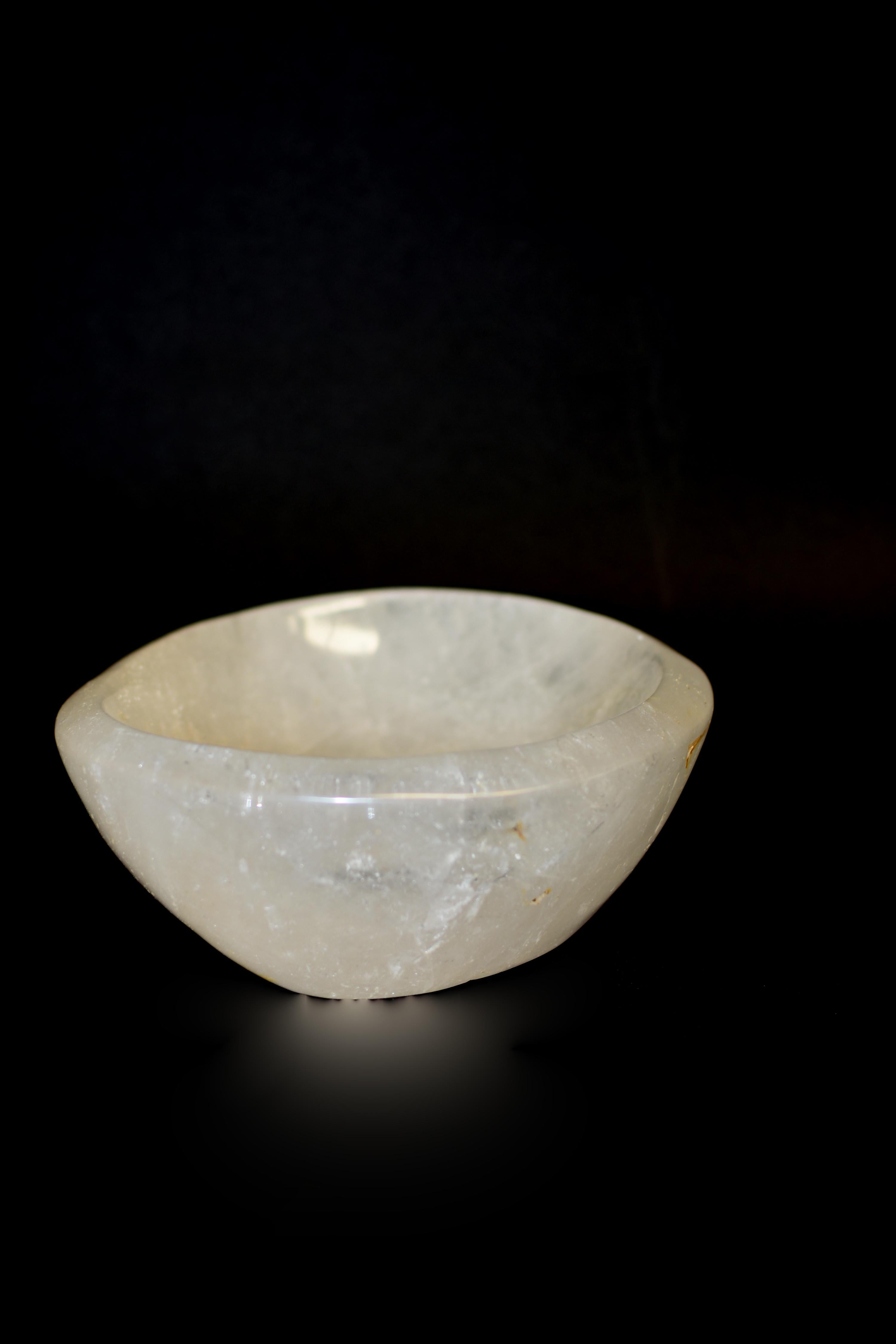 20th Century Rock Crystal Bowl with Gold Rutile 7 Lb For Sale