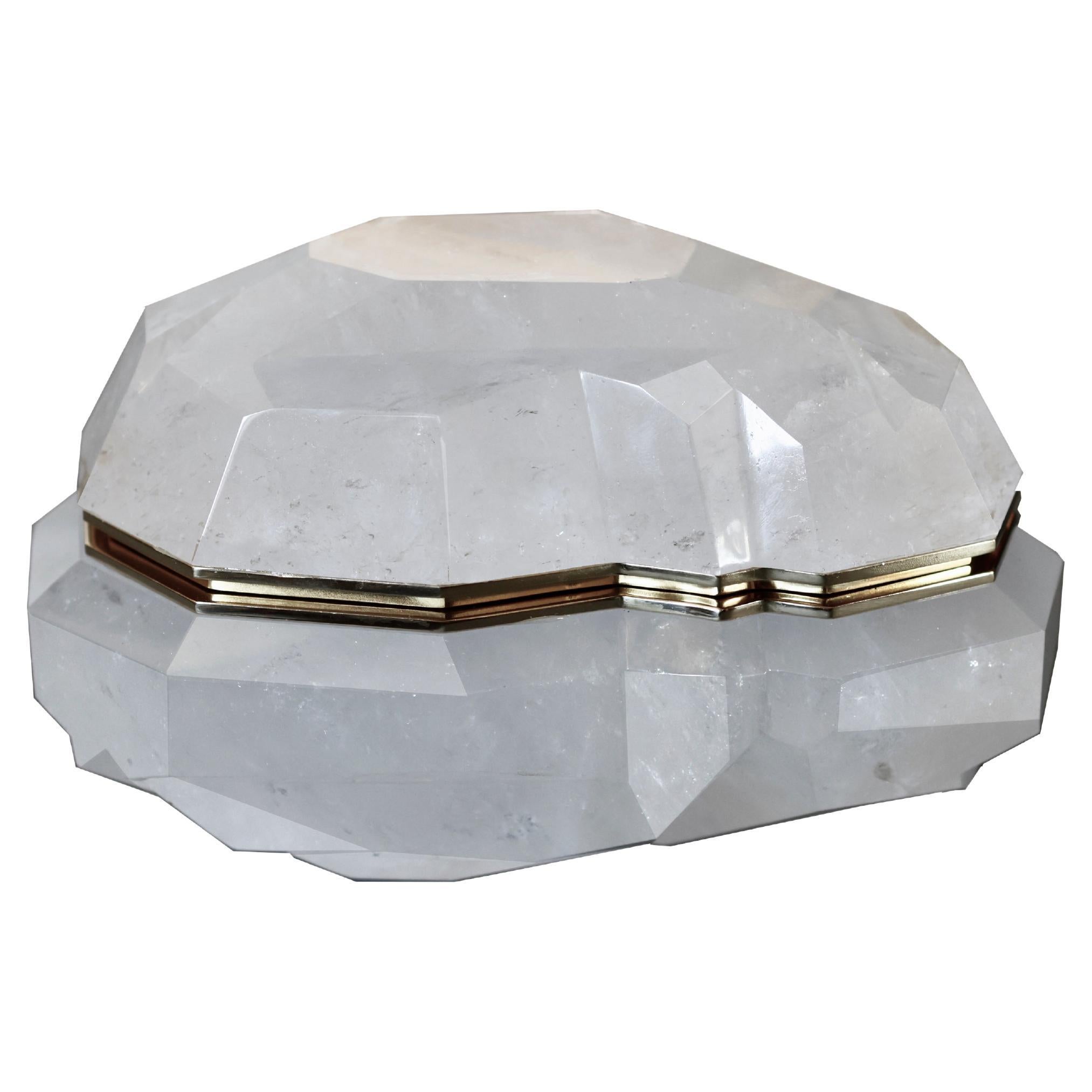 Multifaceted Rock Crystal Box by Phoenix For Sale