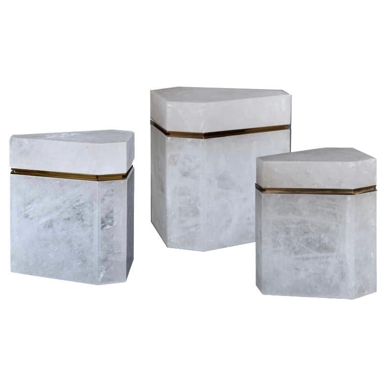 Rock Crystal Boxes by Phoenix For Sale
