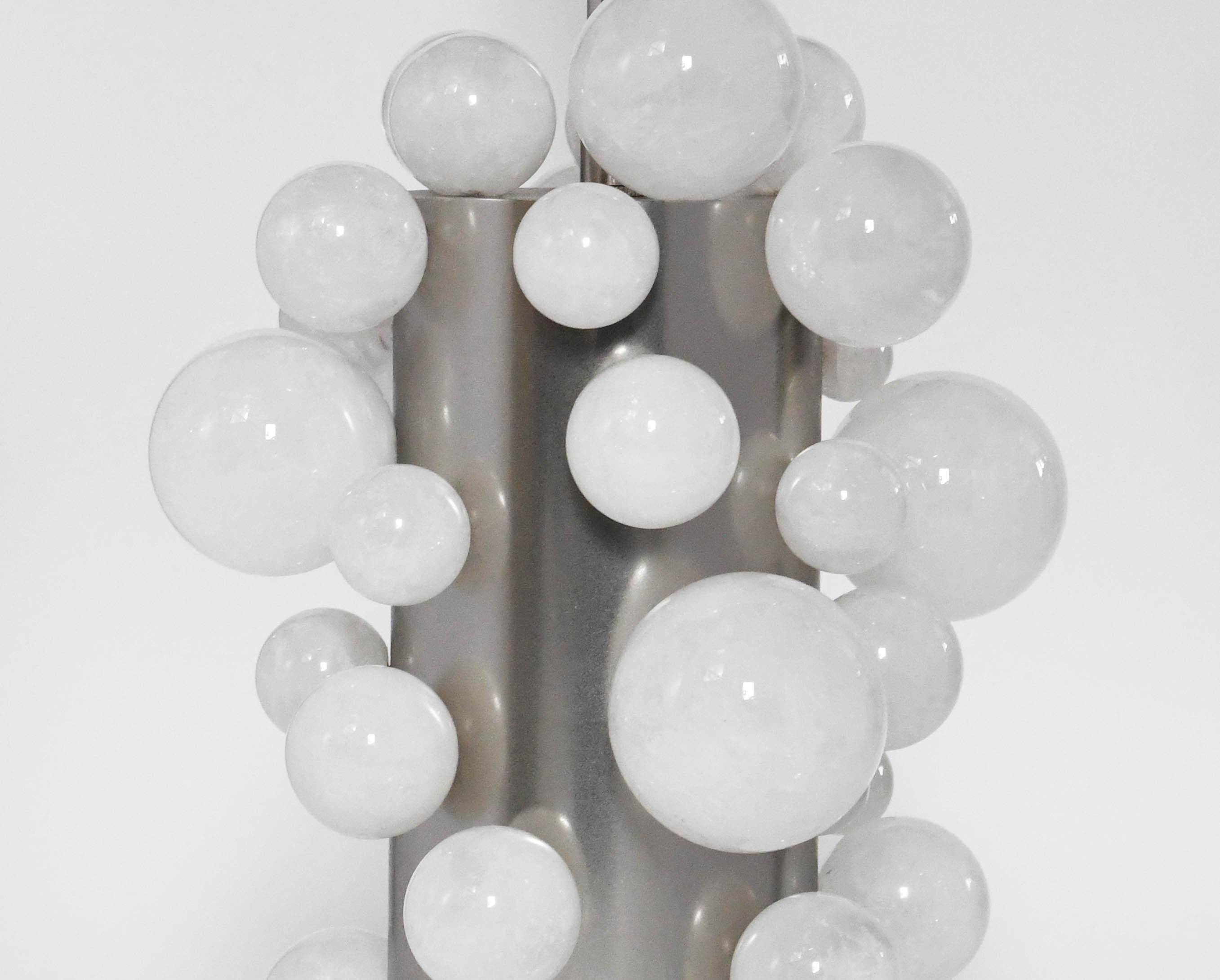 Rock Crystal Bubble Lamps by Phoenix In Excellent Condition In New York, NY