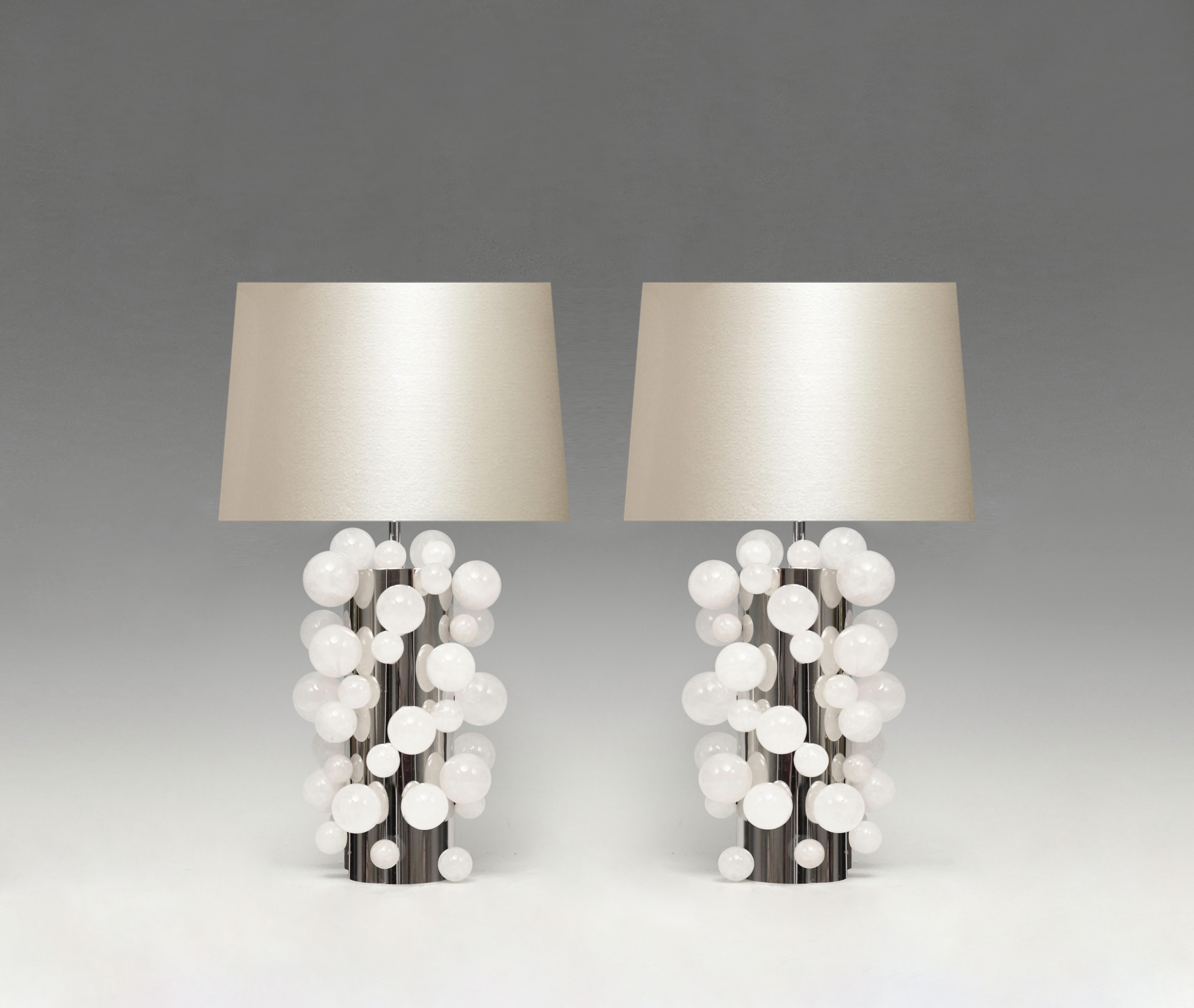 Rock Crystal Bubble Lamps by Phoenix In Excellent Condition For Sale In New York, NY