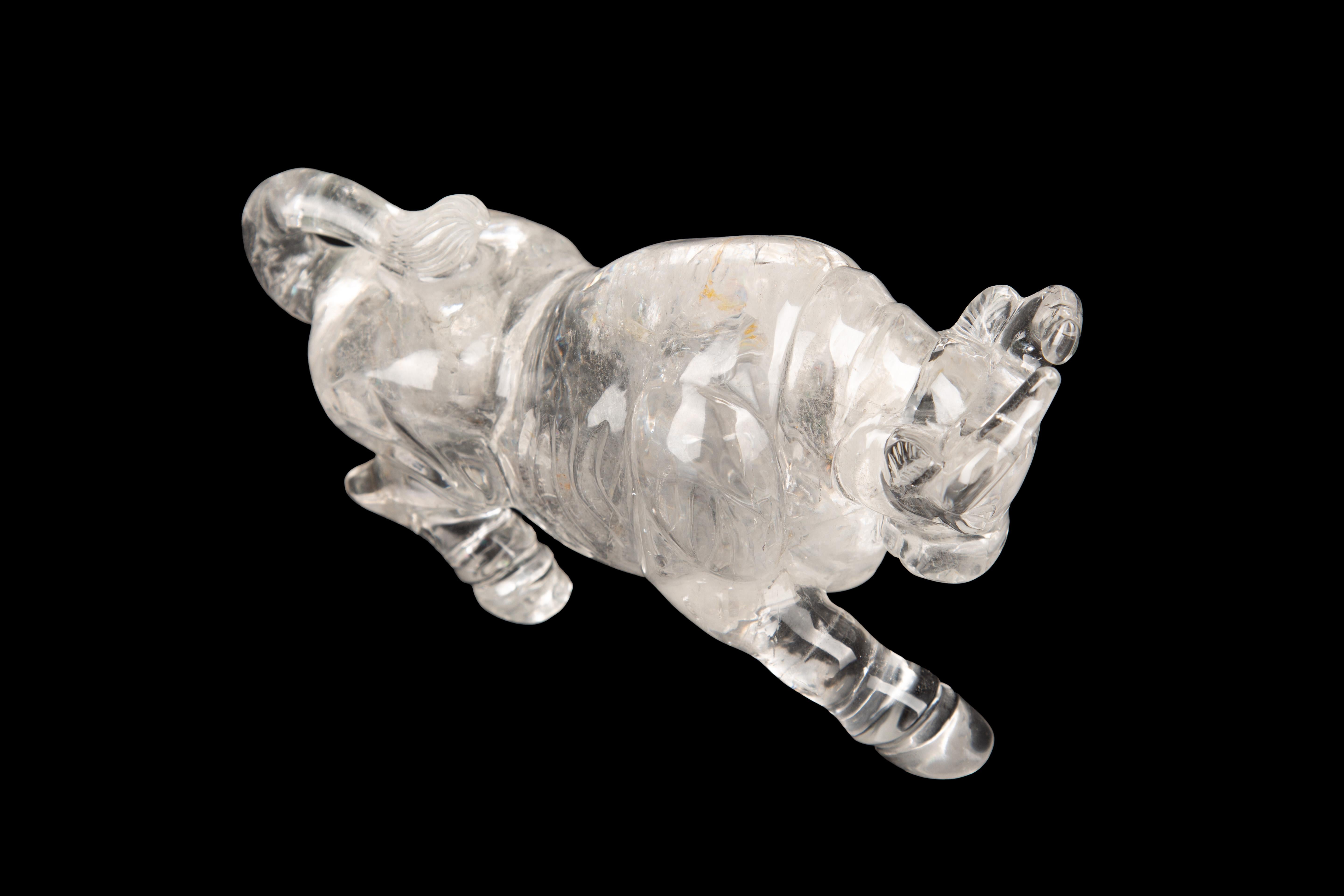 Contemporary Rock Crystal Bull For Sale