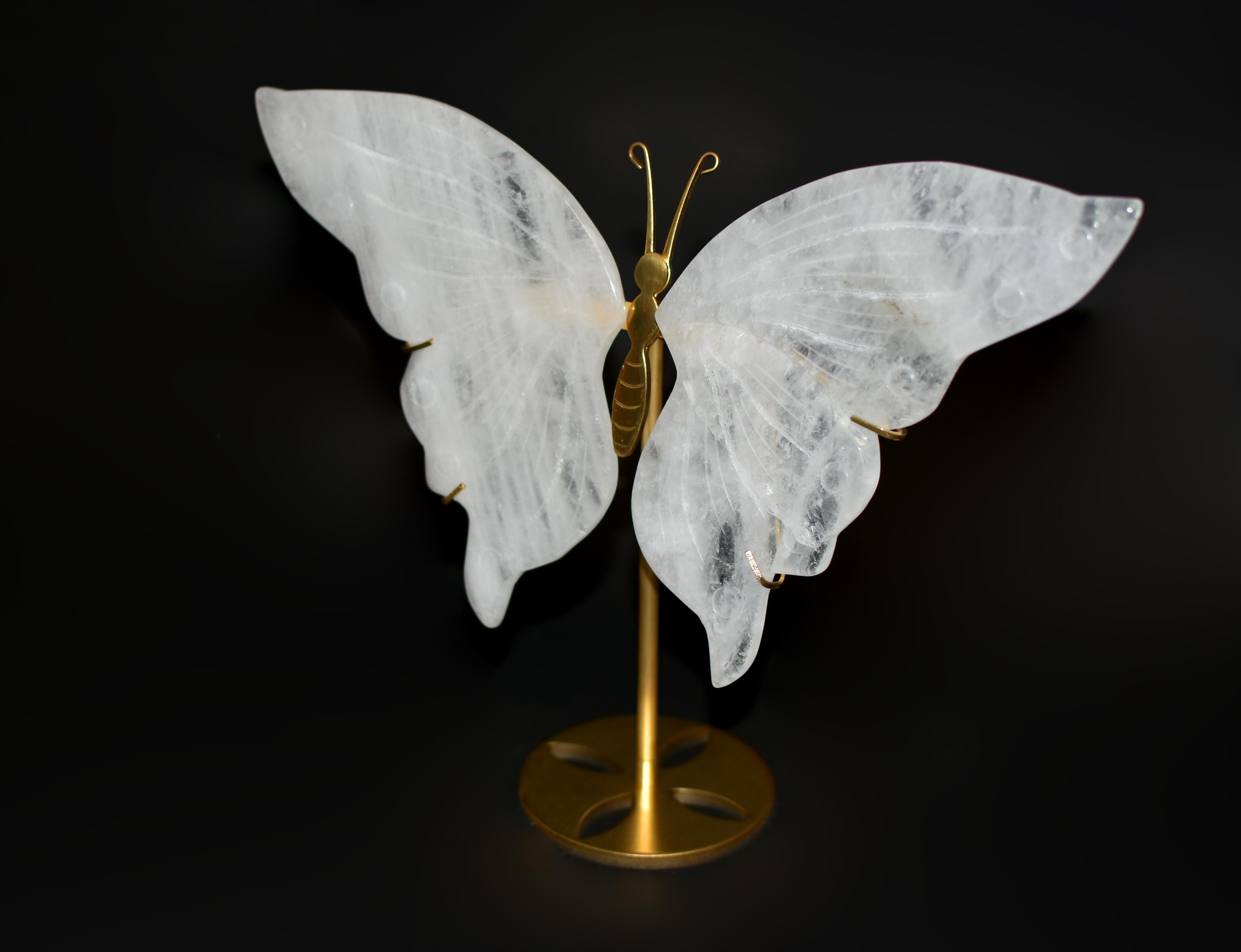 Cristal de roca Mariposa Piedra preciosa pura Cuarzo Siglo XXI y contemporáneo en venta