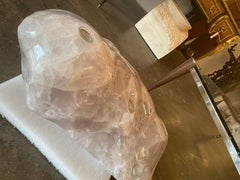 Rock Crystal Candleholder Lavender Stone