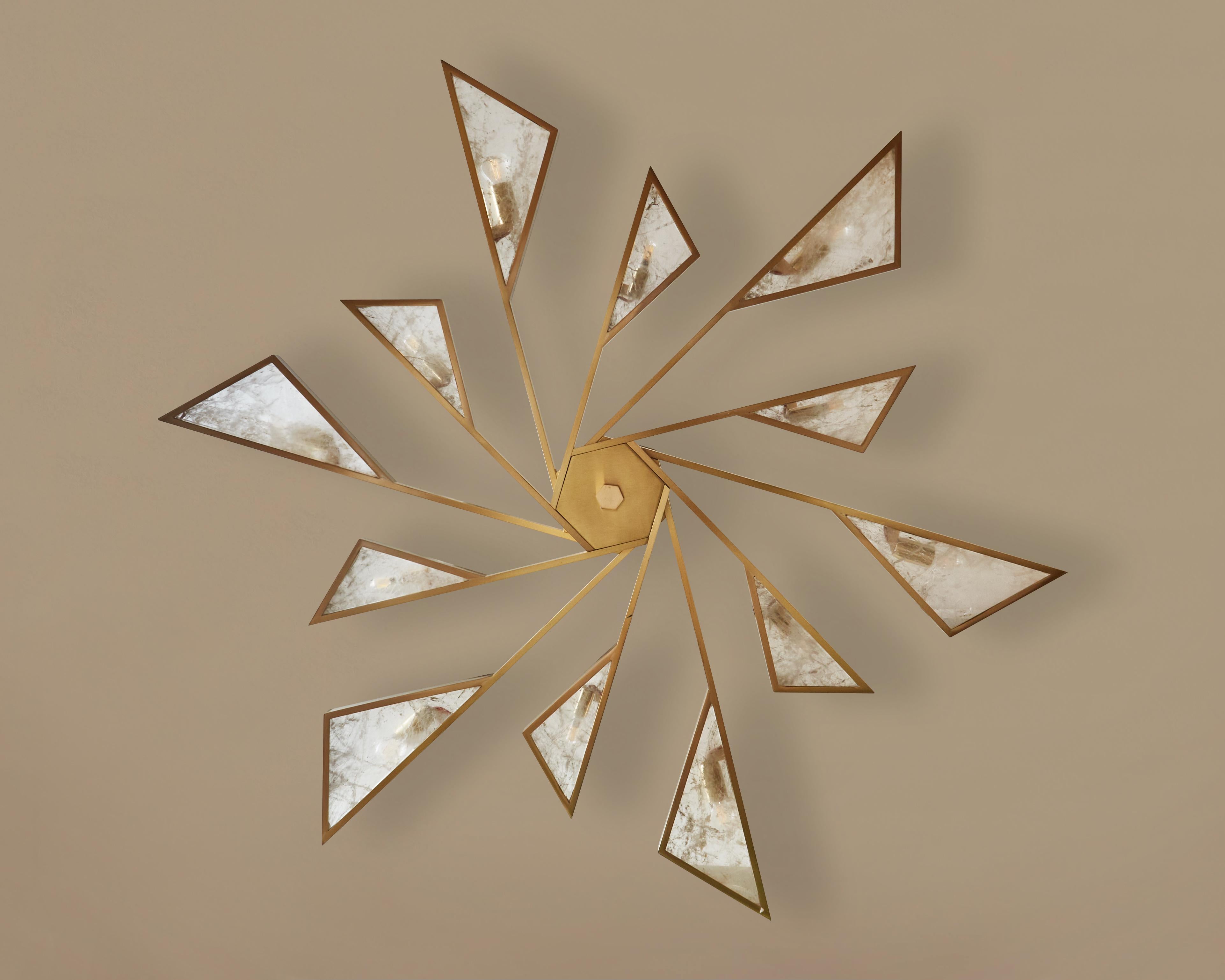 French Rock Crystal Ceiling Light by Studio Glustin For Sale