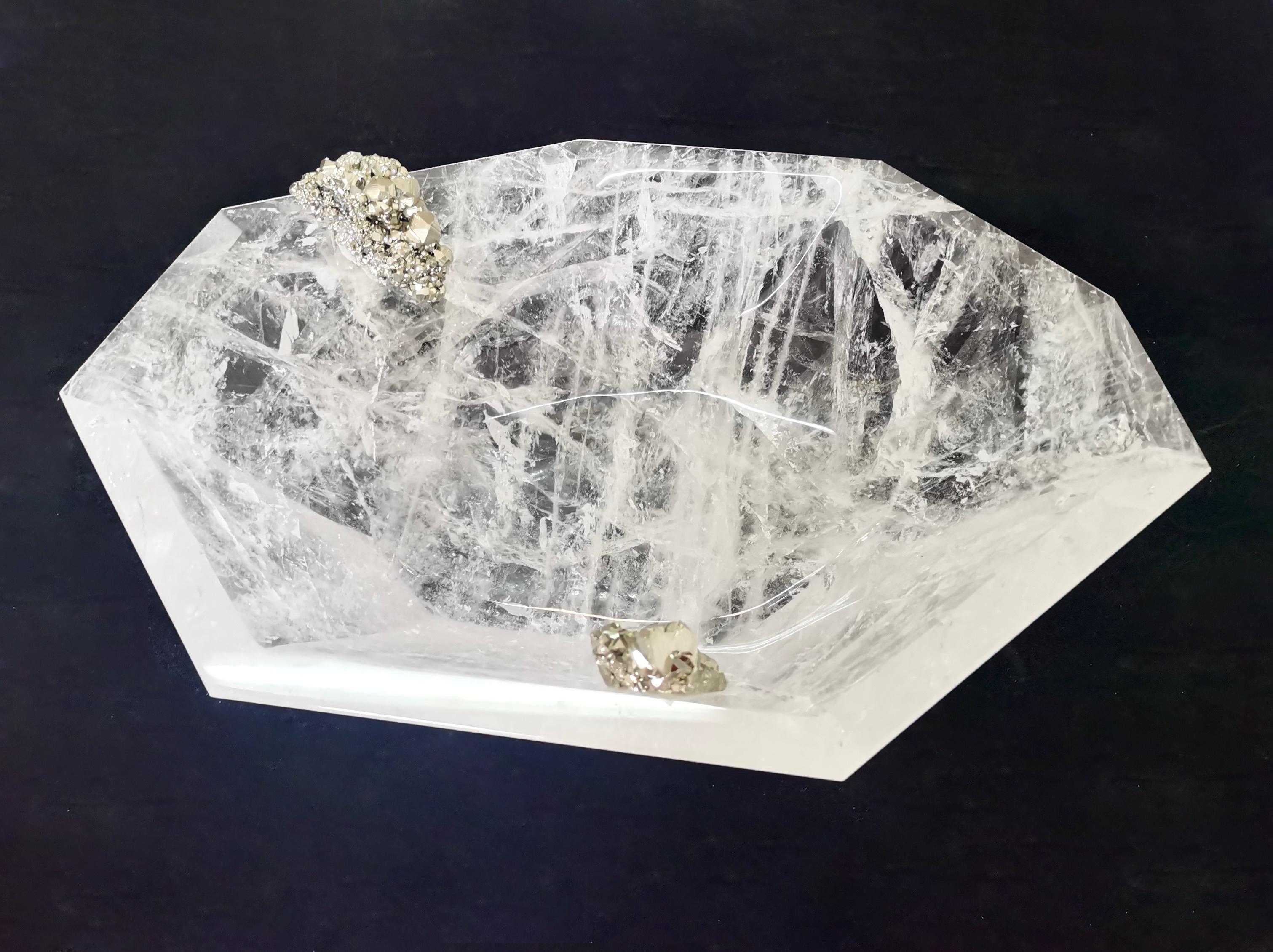 Contemporary Rock Crystal Centerpiece II by Phoenix For Sale