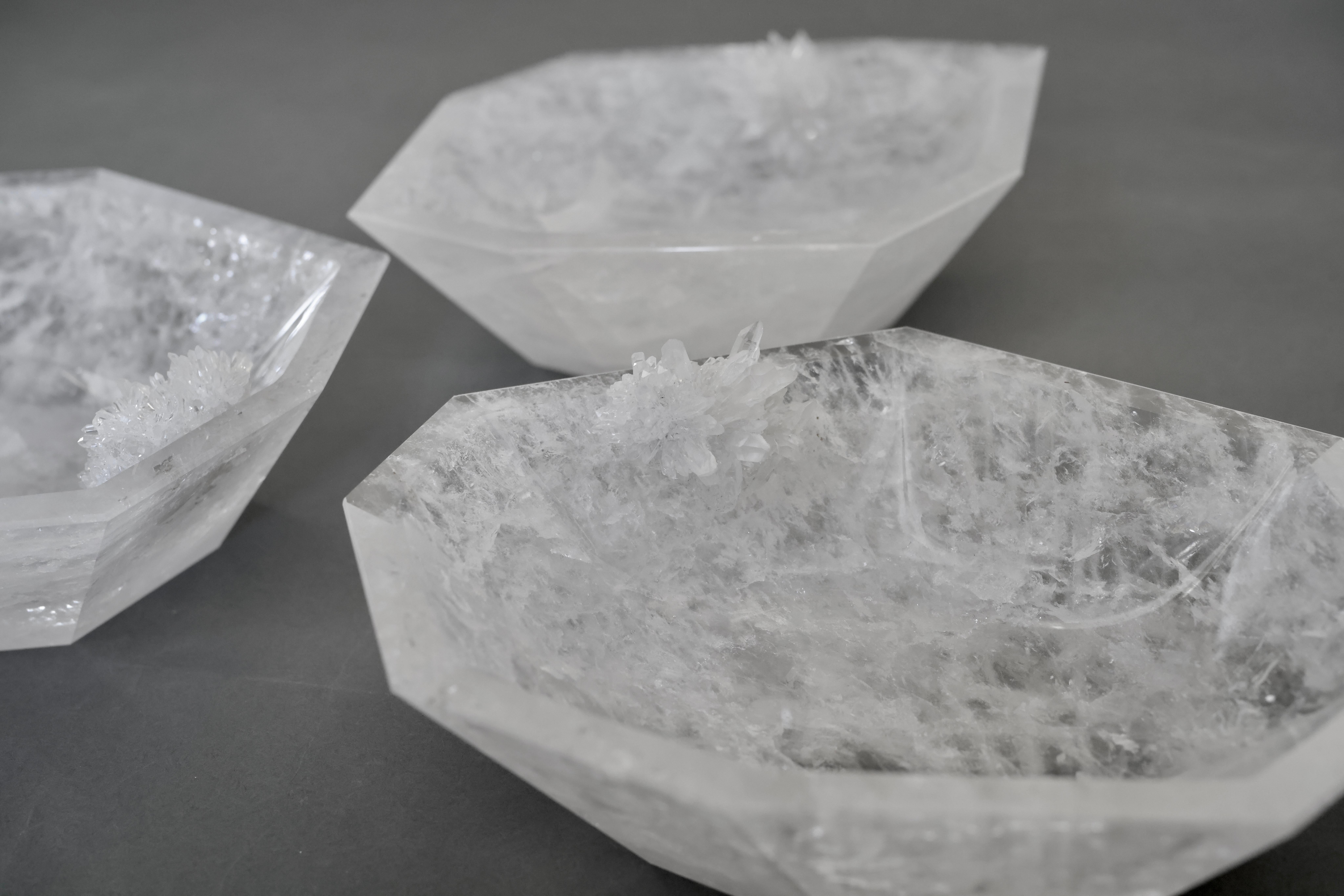 Rock Crystal Centerpieces by Phoenix In New Condition For Sale In New York, NY