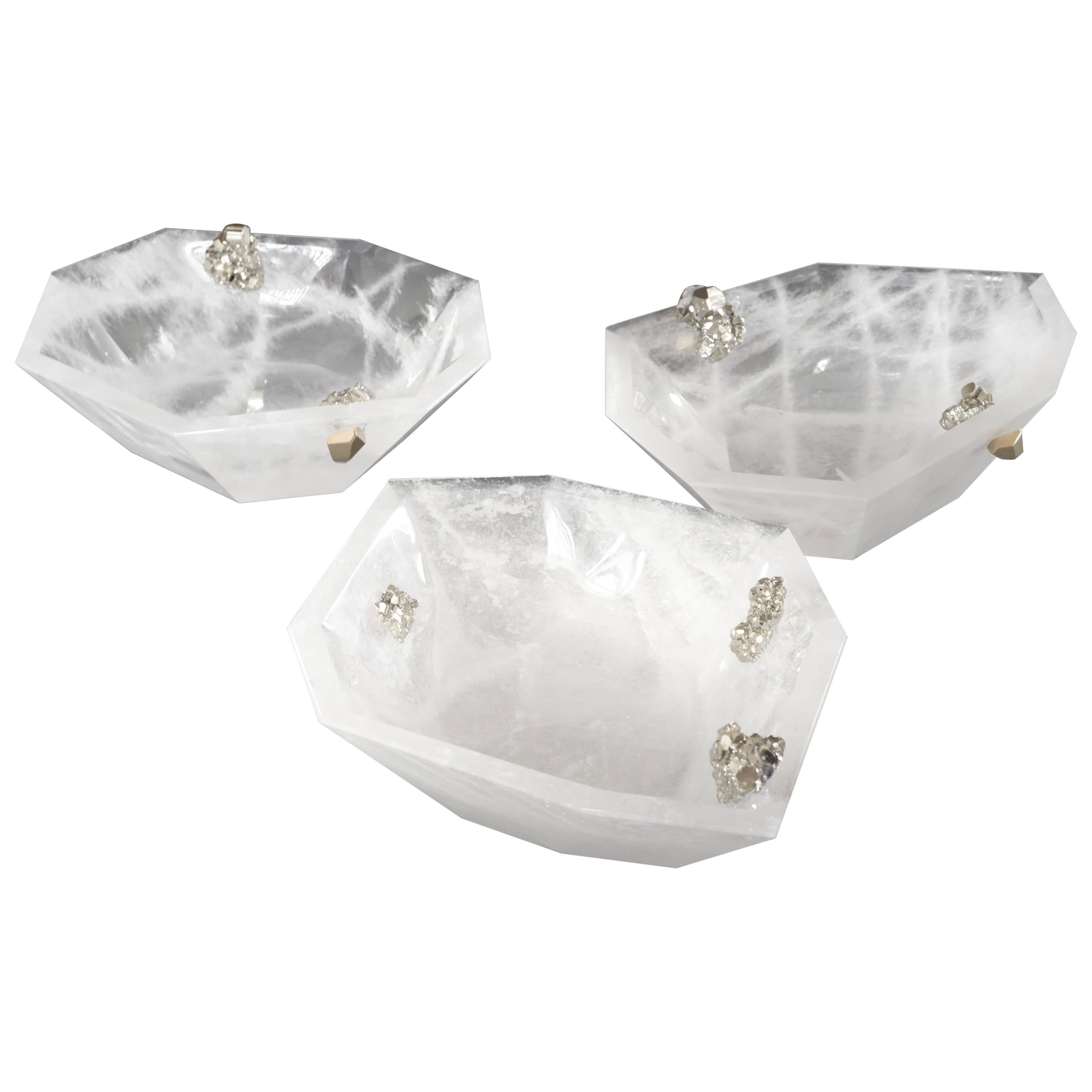 Rock Crystal Centerpieces by Phoenix For Sale
