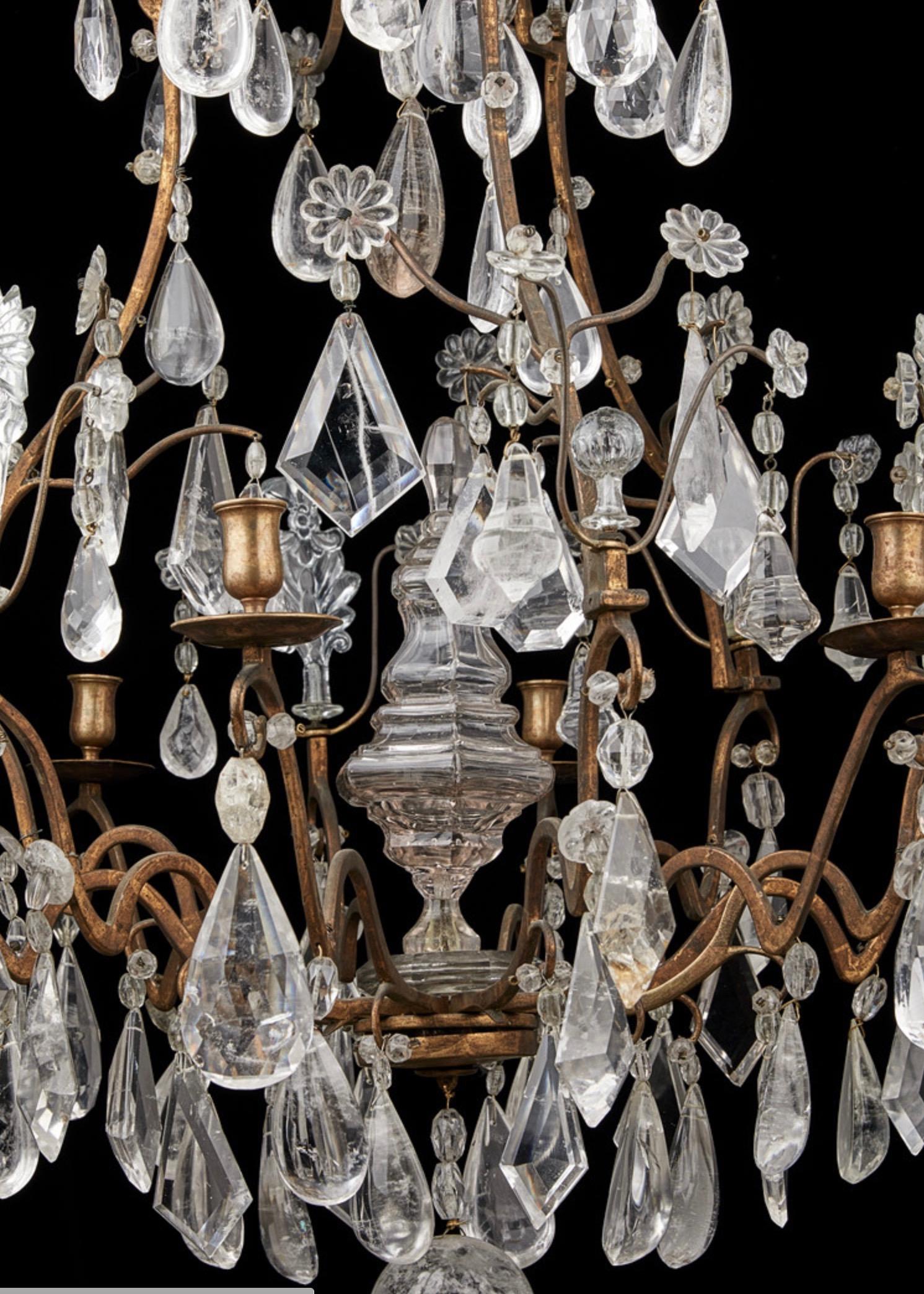 French Rock Crystal Chandelier, 18th c