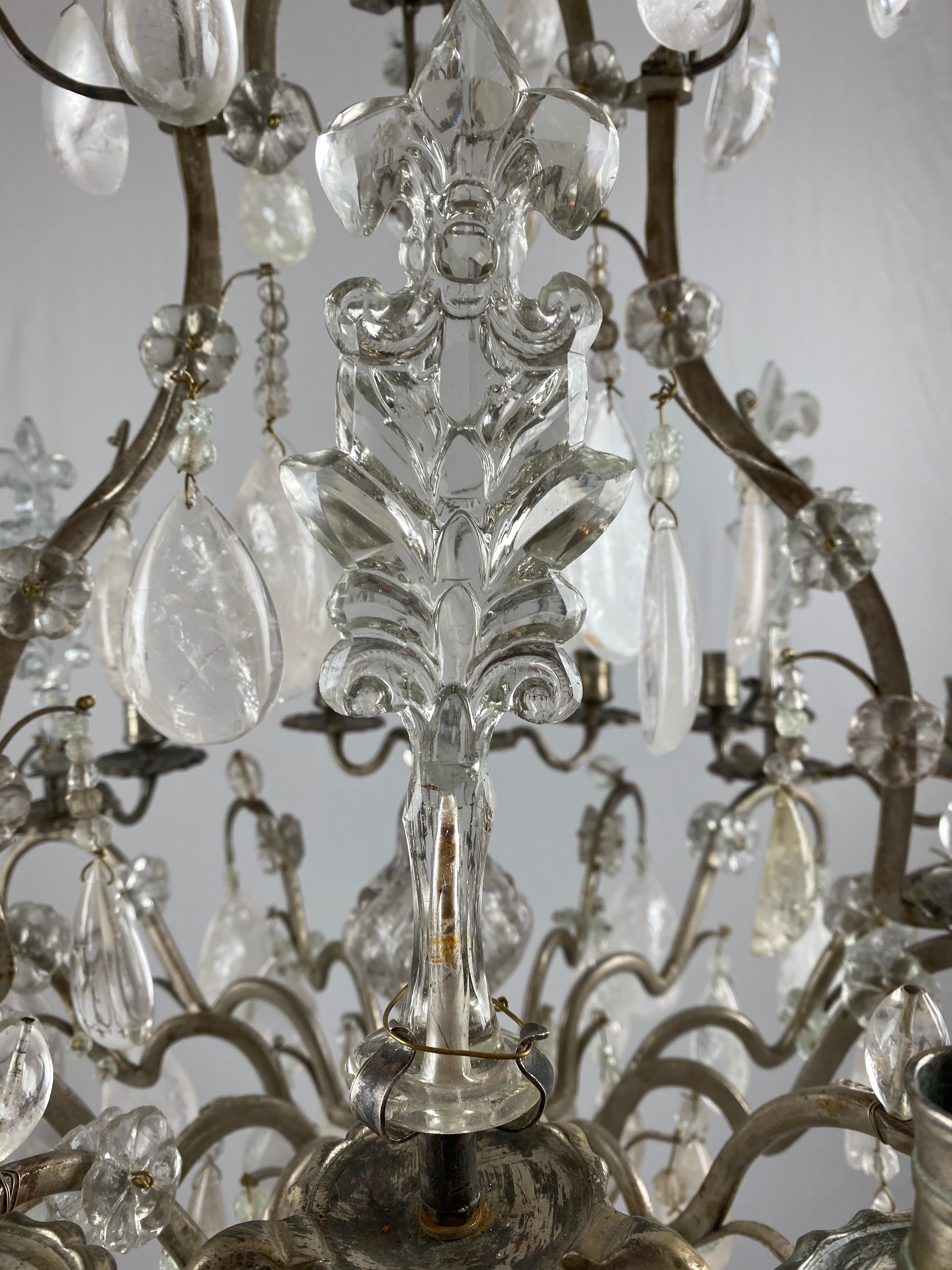 European Rock Crystal Chandelier, 18th Century