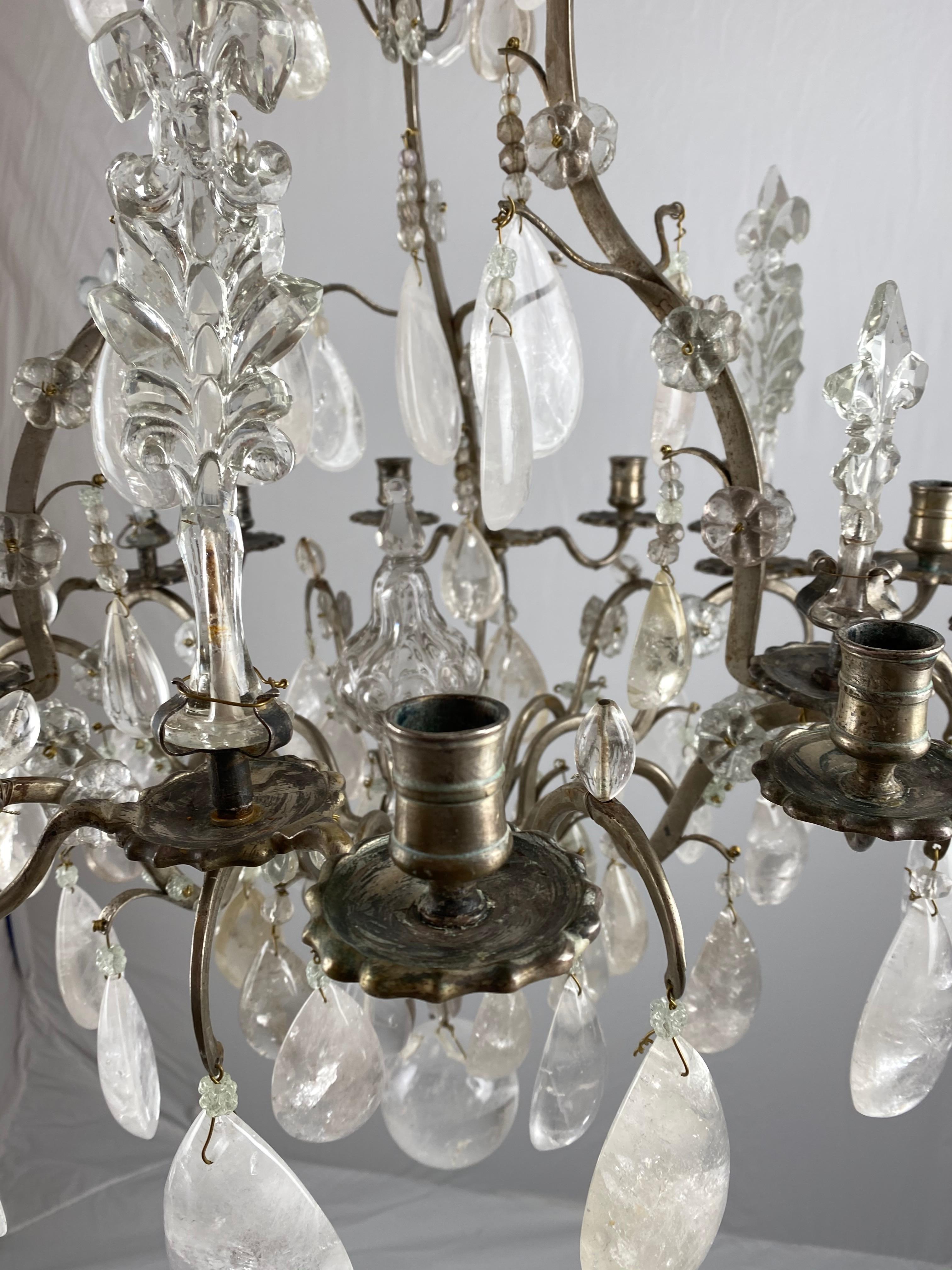 Rock Crystal Chandelier, 18th Century In Good Condition In Stockholm, SE