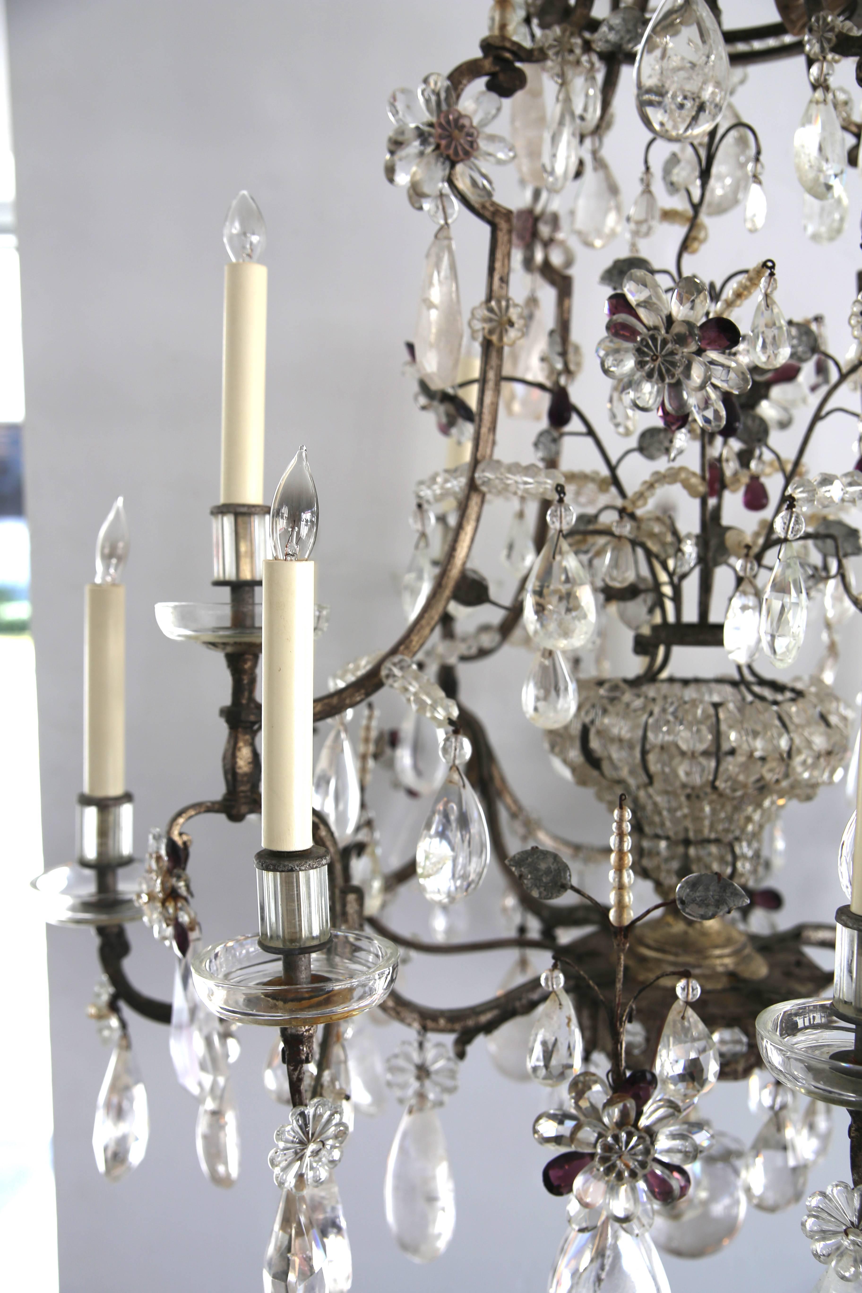 20ième siècle Lustre en cristal de roche par Maison Bagues en vente