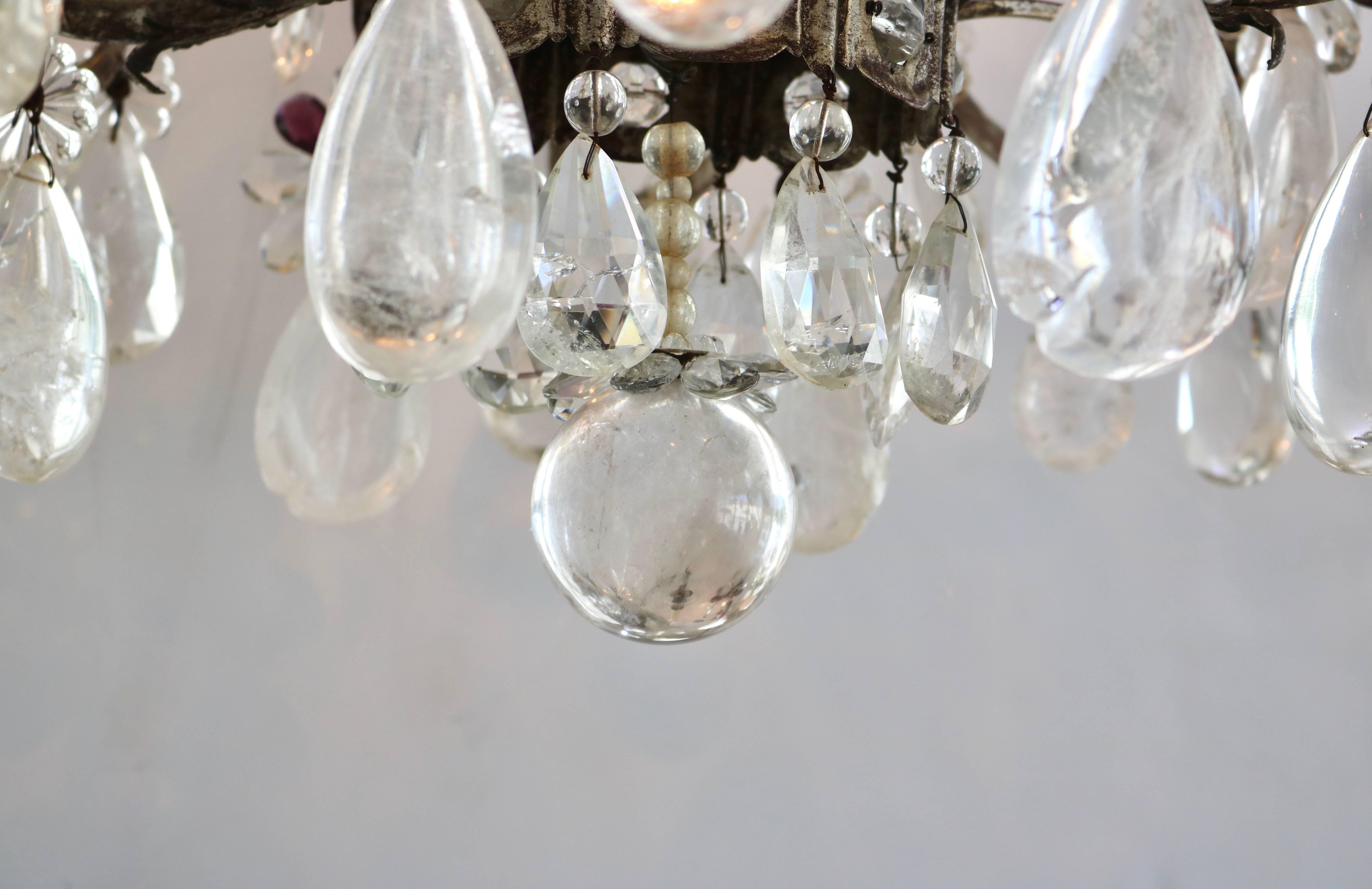 Rock Crystal Chandelier by Maison Bagues For Sale 2