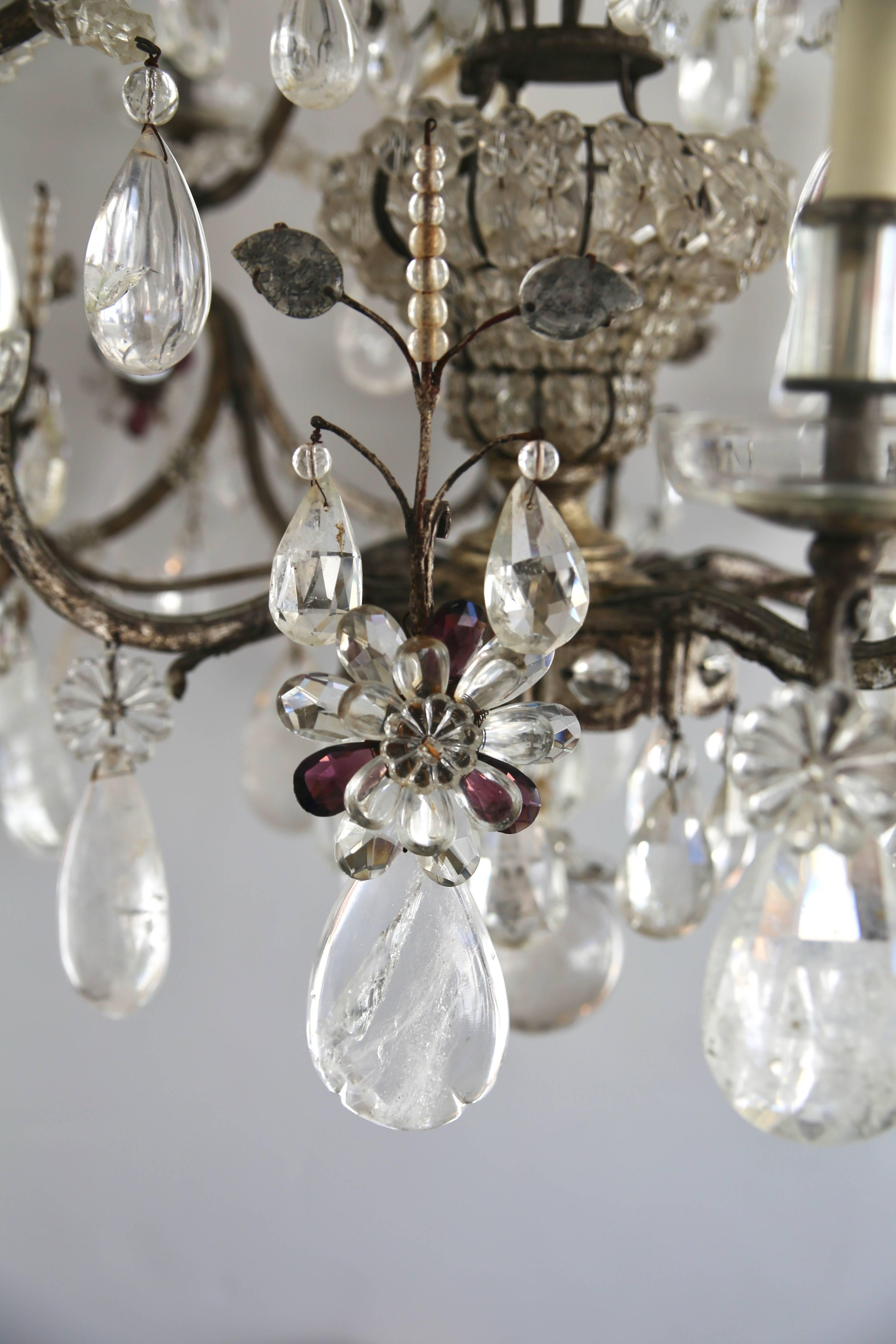 Hand-Crafted Rock Crystal Chandelier by Maison Bagues For Sale