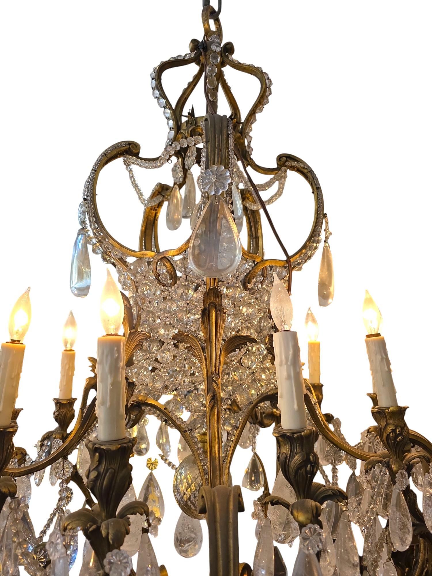 Lampadario in cristallo di rocca in vendita 3
