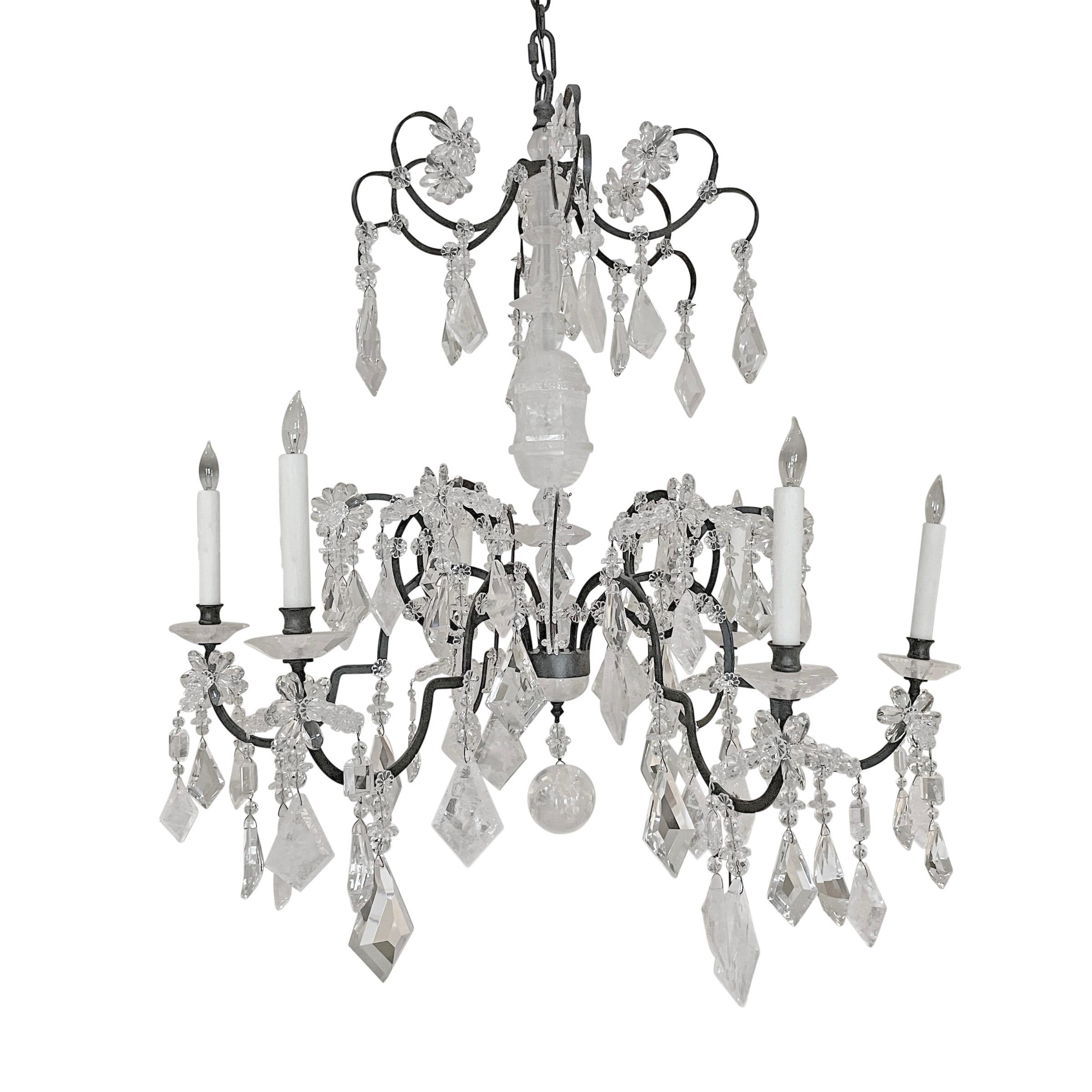 American Dennis and Leen Rock Crystal Chandelier