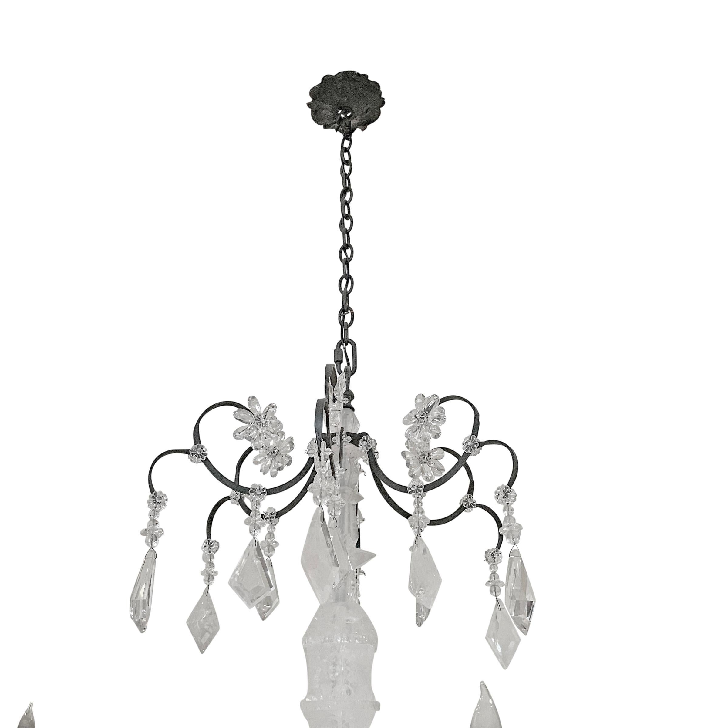 Dennis and Leen Rock Crystal Chandelier In Good Condition In Chicago, IL