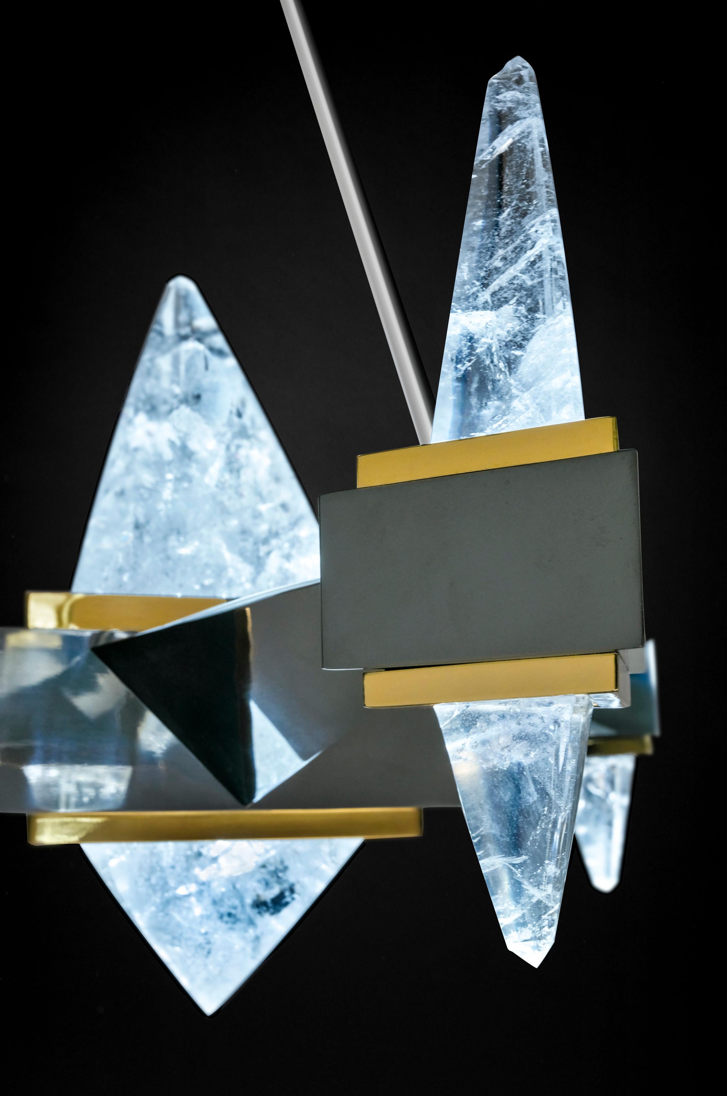 Modern Rock Crystal Chandelier Fuji Model by Alexandre Vossion For Sale