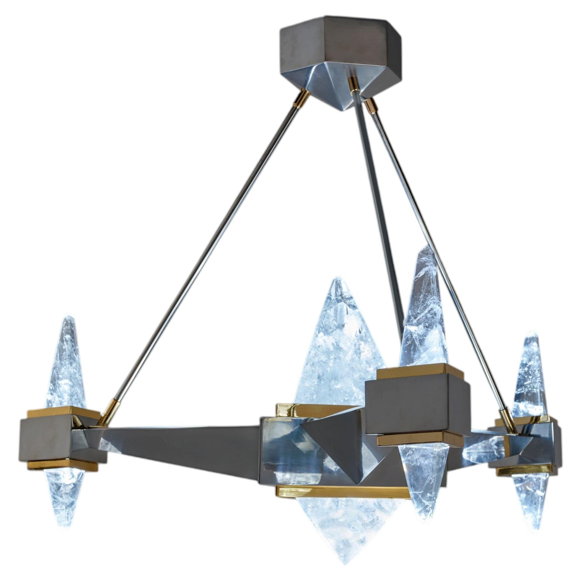Rock Crystal Chandelier FUJI MODEL By Alexandre VOSSION .PARIS