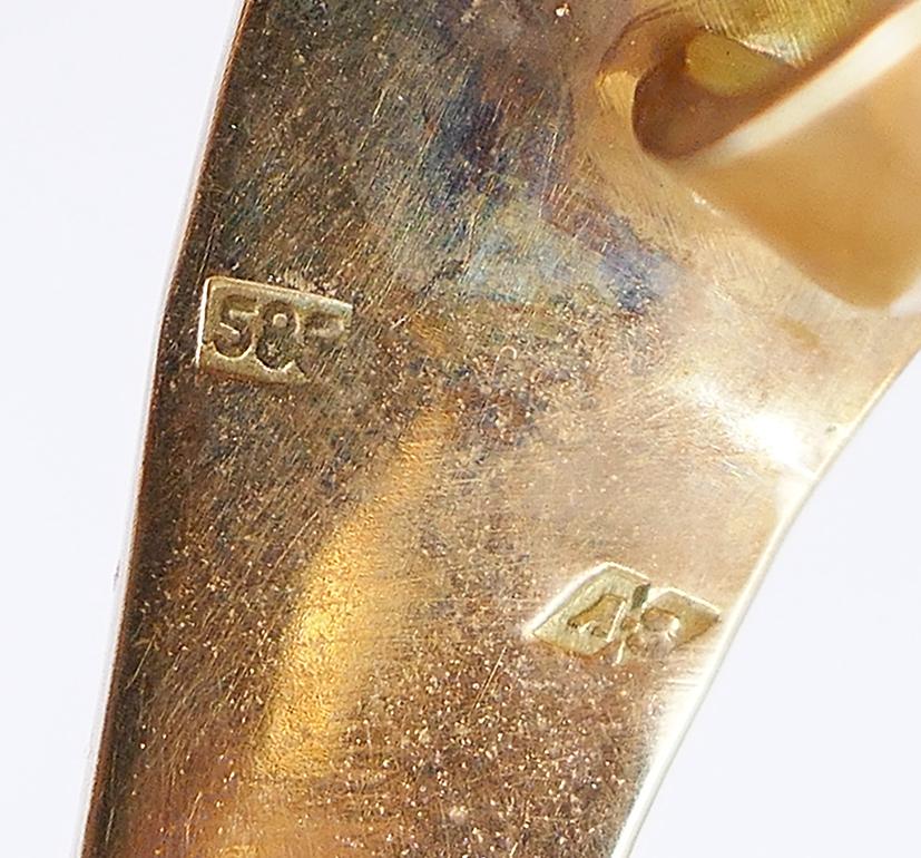 Rock Crystal Chrysoprase Brooch Enamel Pin Pendant 14k Gold Estate Jewelry 2