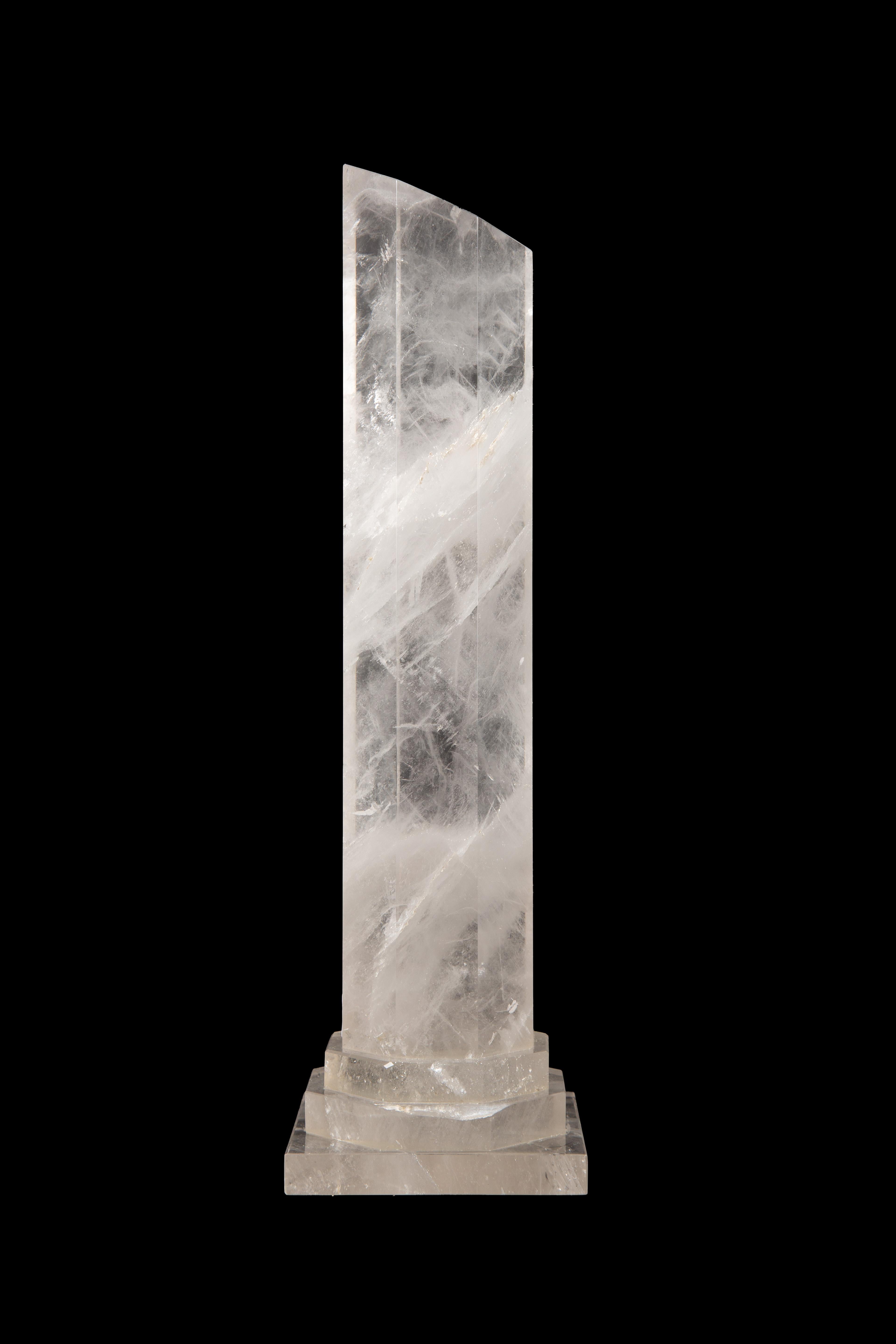 Carved Rock Crystal Column For Sale