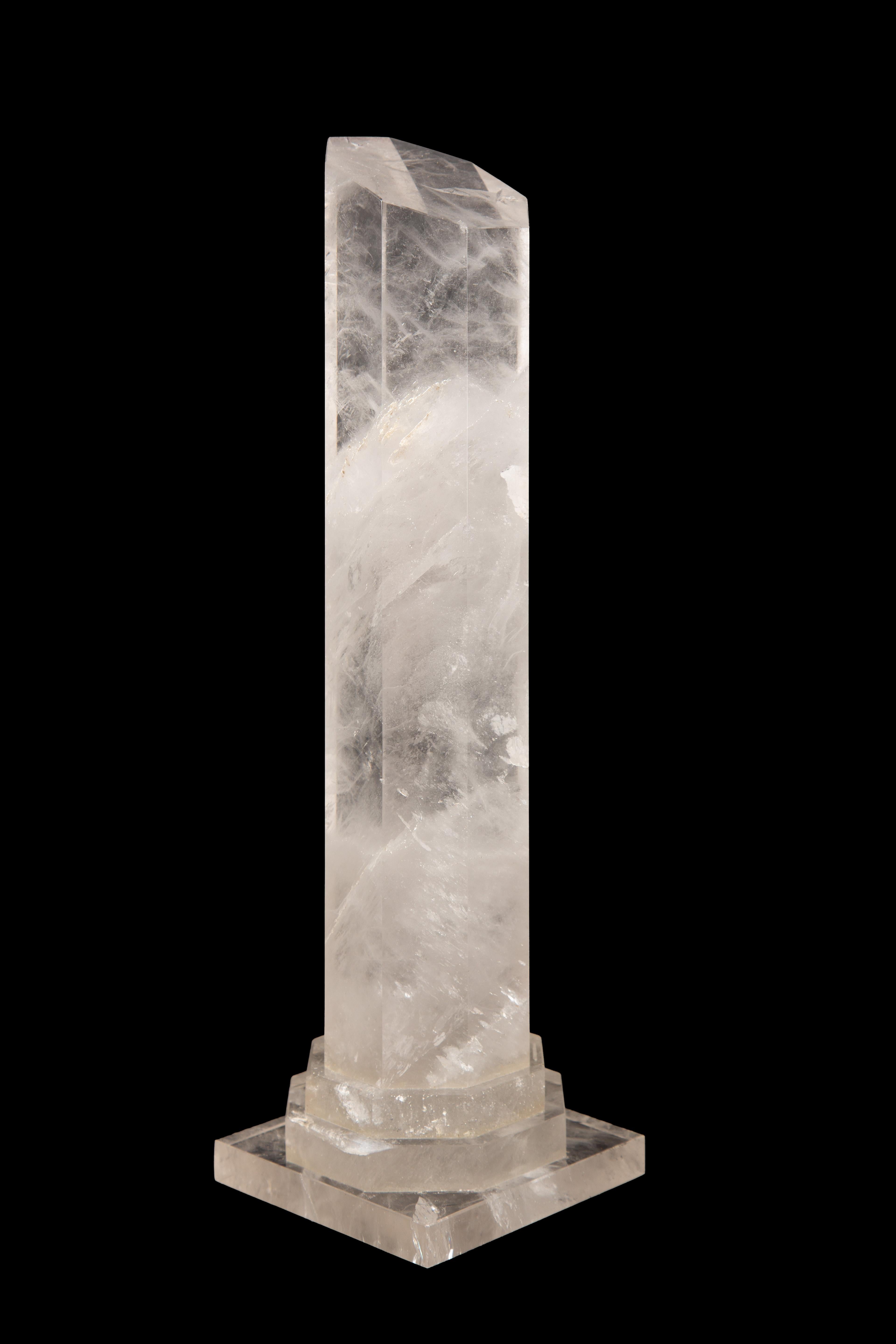 Rock Crystal Column In New Condition For Sale In New York, NY