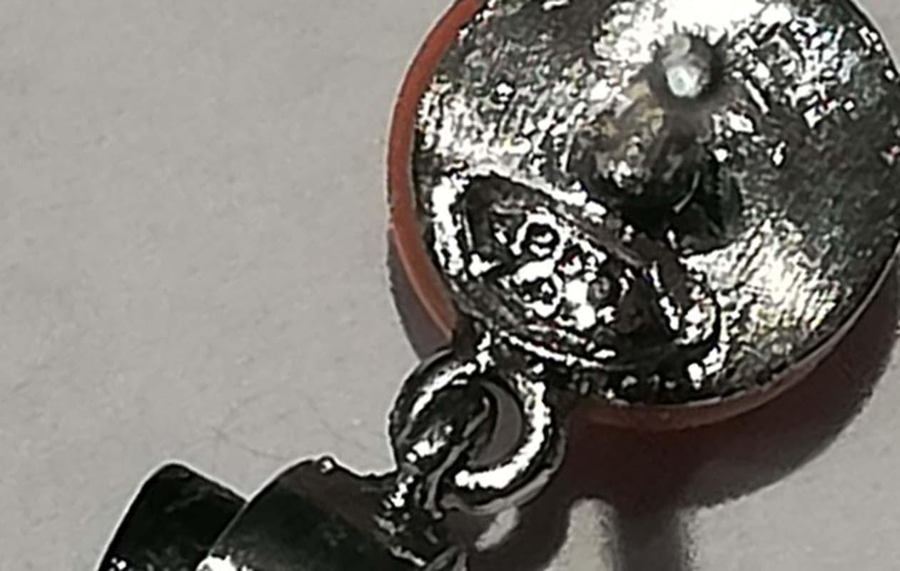 Women's Rock Crystal, Coral, Onyx, Diamonds, Platinum Earrings. For Sale