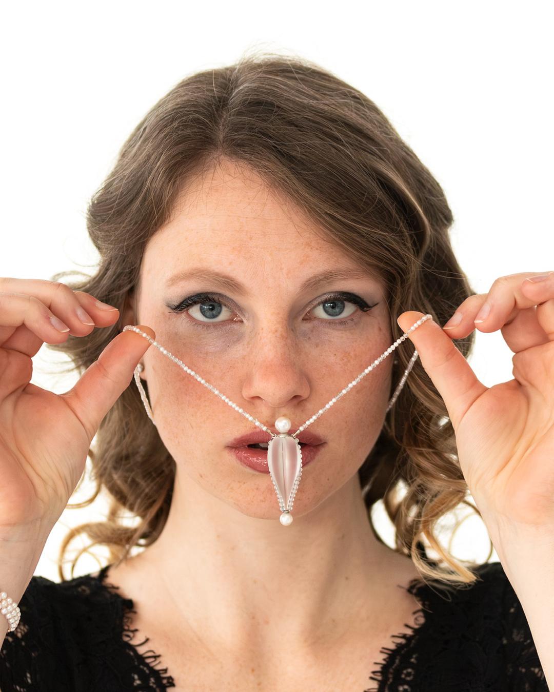 Bergkristall-Zuchtperlen Flakon Süßwasser & Bergkristall-Perlen Halskette im Zustand „Neu“ im Angebot in Loßburg, DE