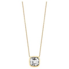 Colgante Cojín de Cristal de Roca en Oro Amarillo de 18 K