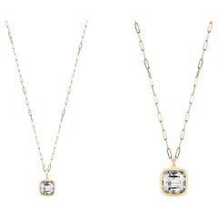 Colgante Cojín de Cristal de Roca en Oro Amarillo de 18 K