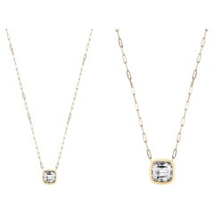 Rock Crystal Cushion Pendant in 18K Yellow Gold