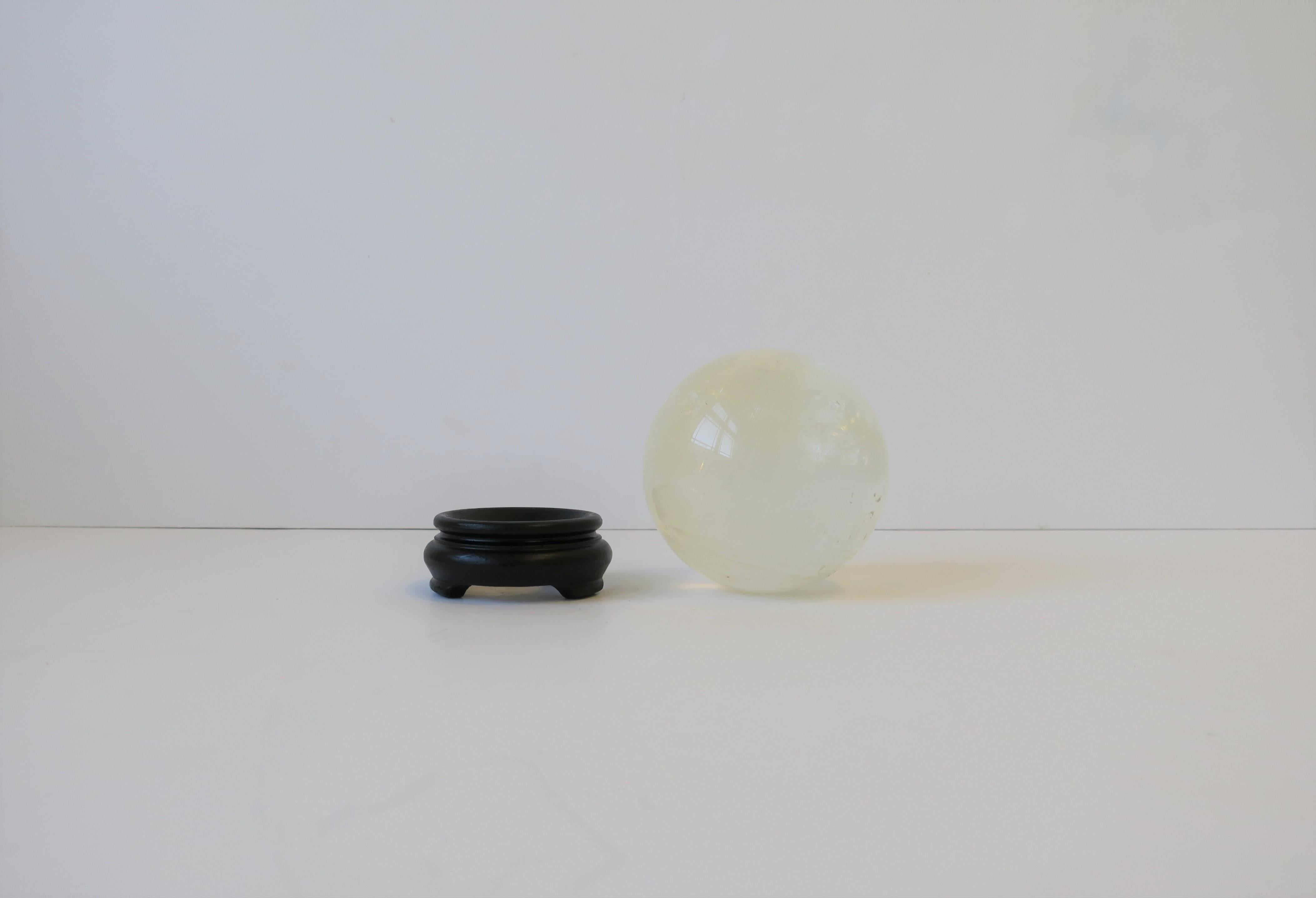 Rock Crystal Decorative Sphere with Black Base 4