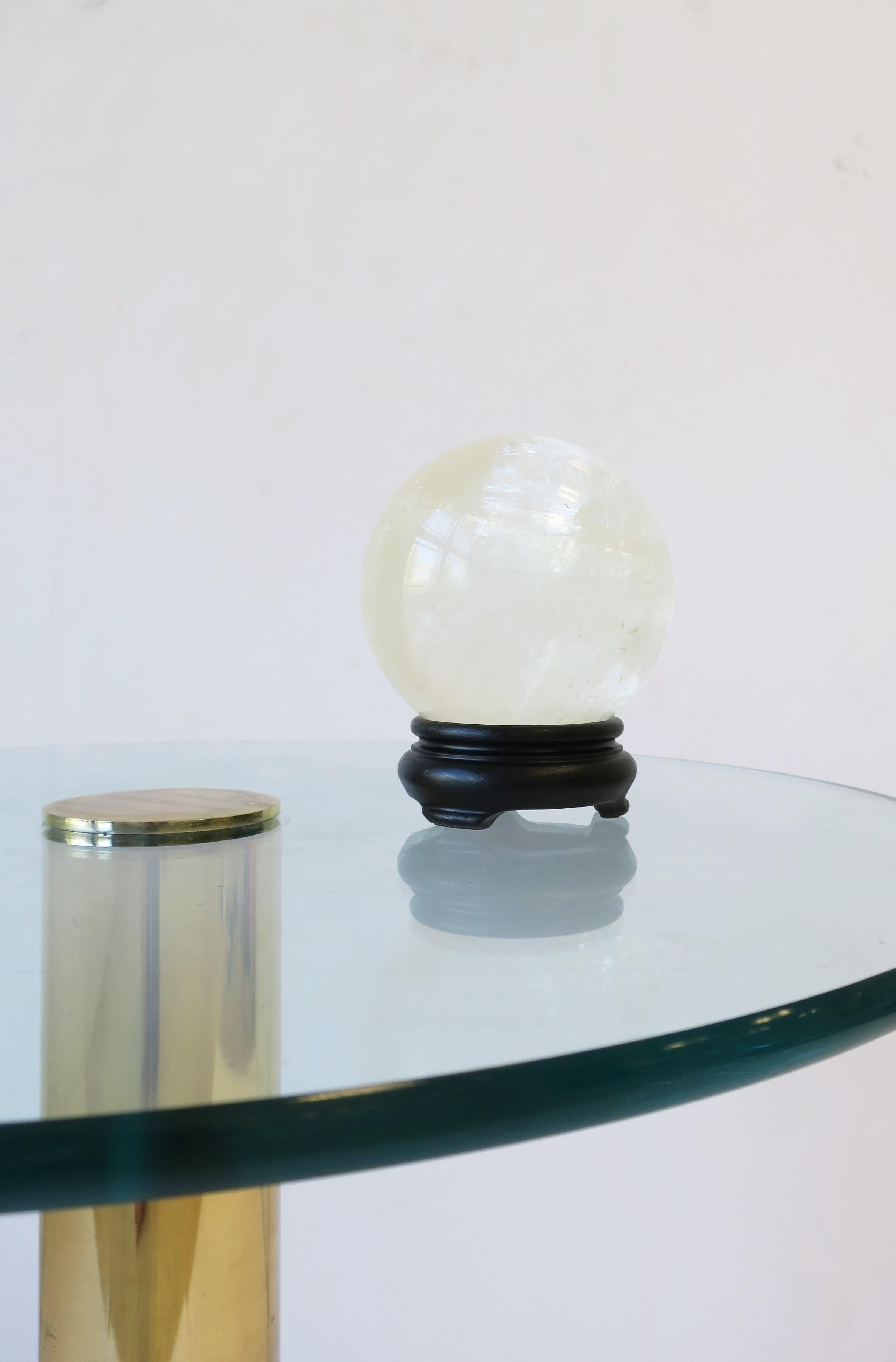 Rock Crystal Decorative Sphere with Black Base 3