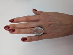 Rock Crystal Diamond Halo Ring 18k 750 White Gold Engraved Maximilian Hemmerle