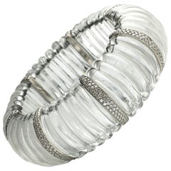 Rock Crystal Diamond Platinum Bracelet