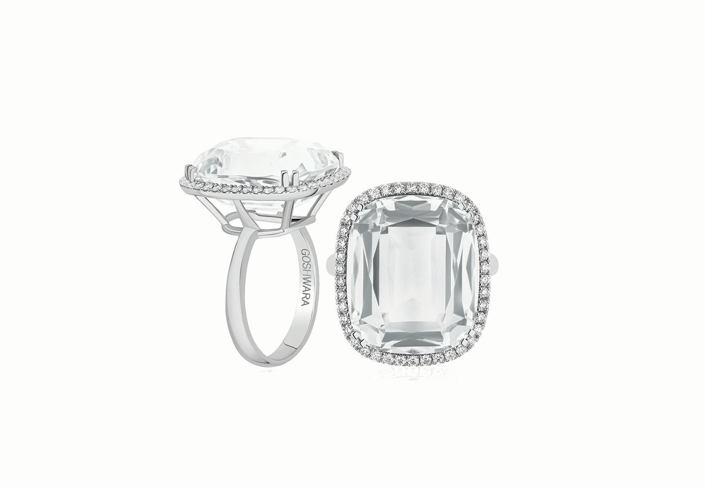 in vendita:  Anello con cristallo di rocca e diamanti in oro bianco 18 carati 3