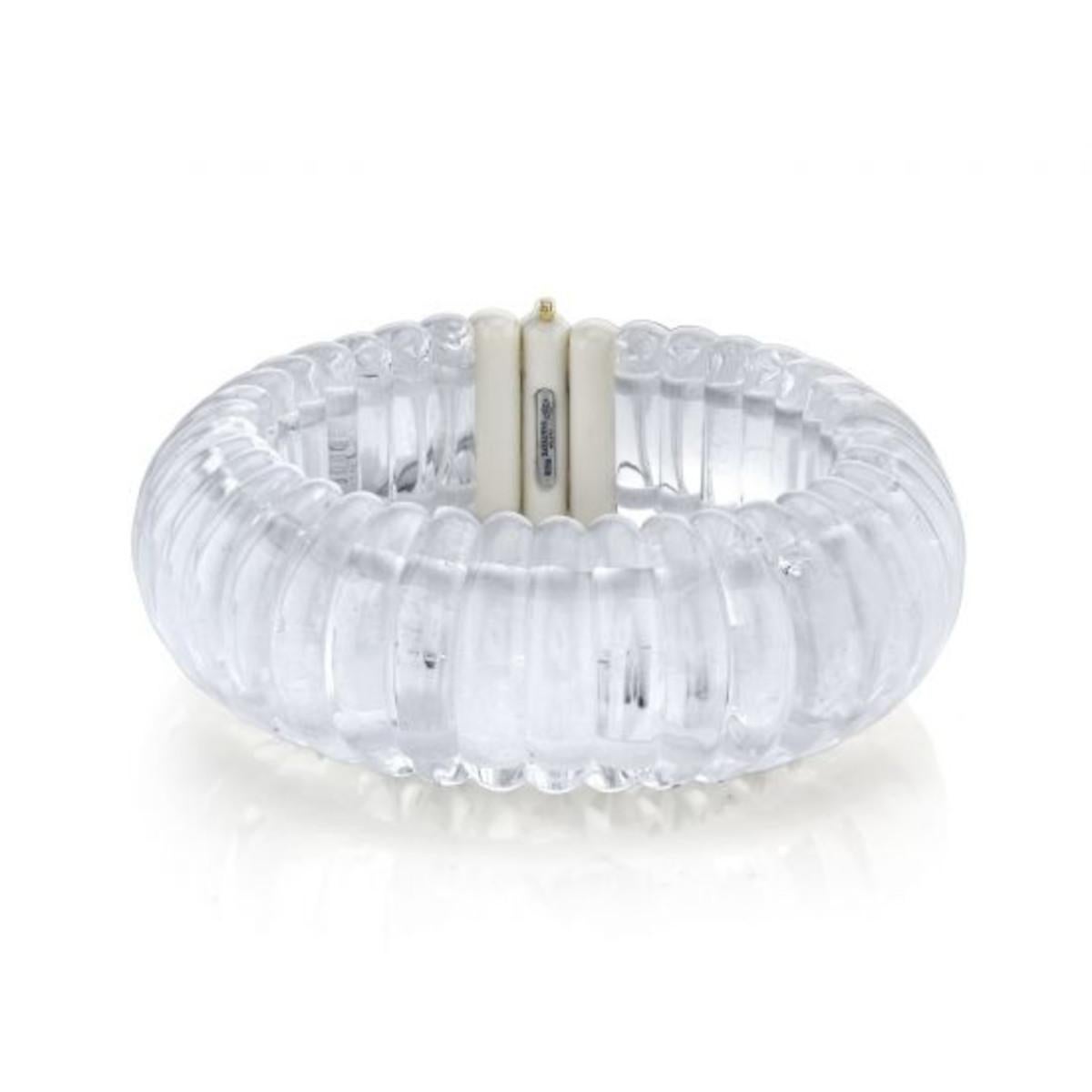Bracelet manchette italien en cristal de roche, diamant et or jaune au design festonné en vente 1
