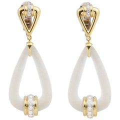 Rock Crystal Diamonds 18 Carat Yellow Gold Earrings