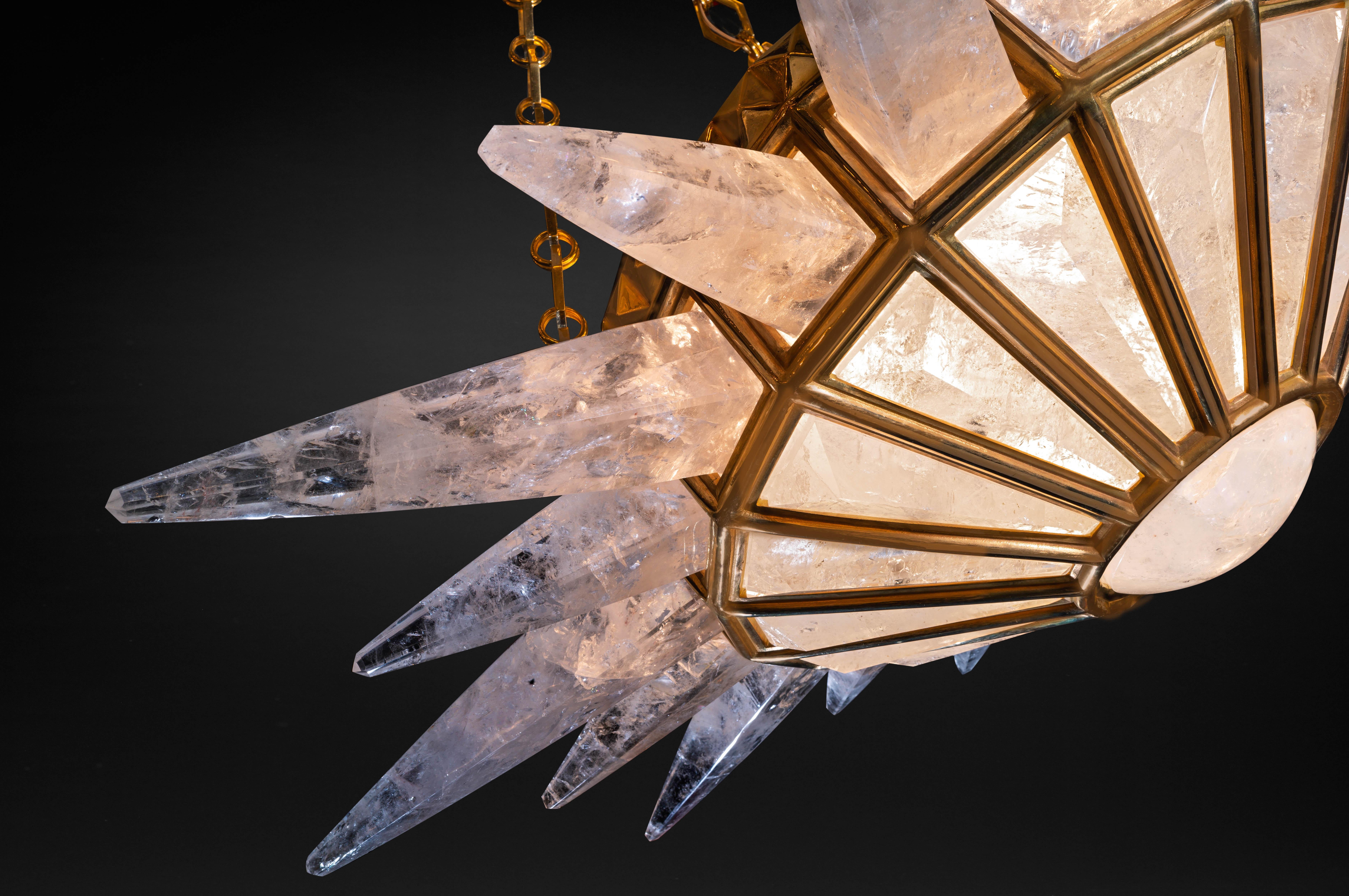 Rock Crystal Dream Chandelier by Alexandre Vossion In New Condition For Sale In SAINT-OUEN, FR