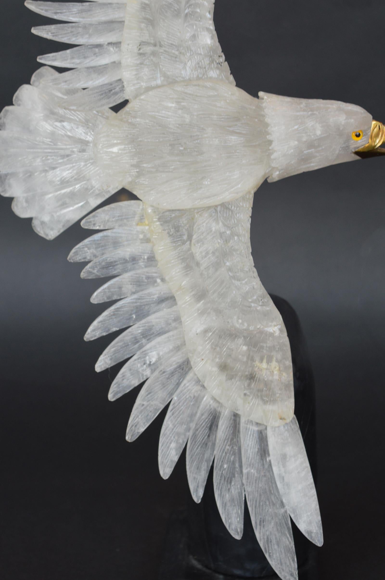 Rock Crystal Eagle In Excellent Condition For Sale In Los Angeles, CA