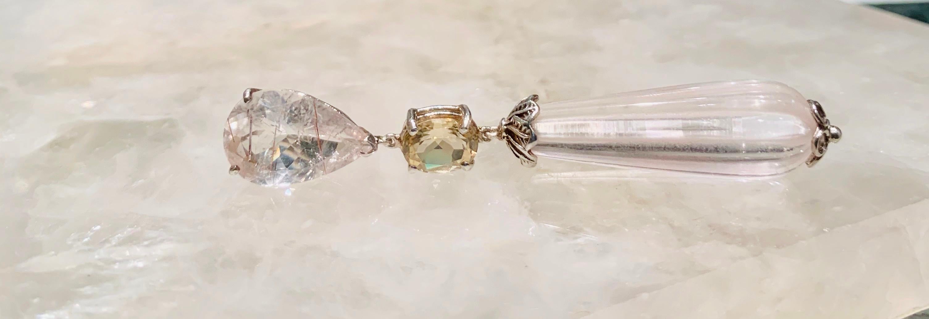 Pear Cut Rock Crystal Drop Earrings
