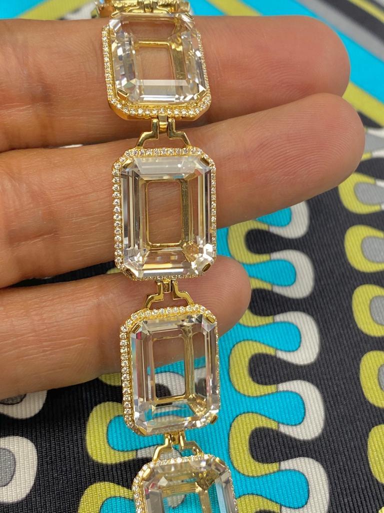 Goshwara Emerald Cut Rock Crystal  Bracelet In New Condition In New York, NY