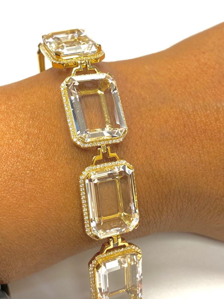 Women's Goshwara Emerald Cut Rock Crystal  Bracelet For Sale
