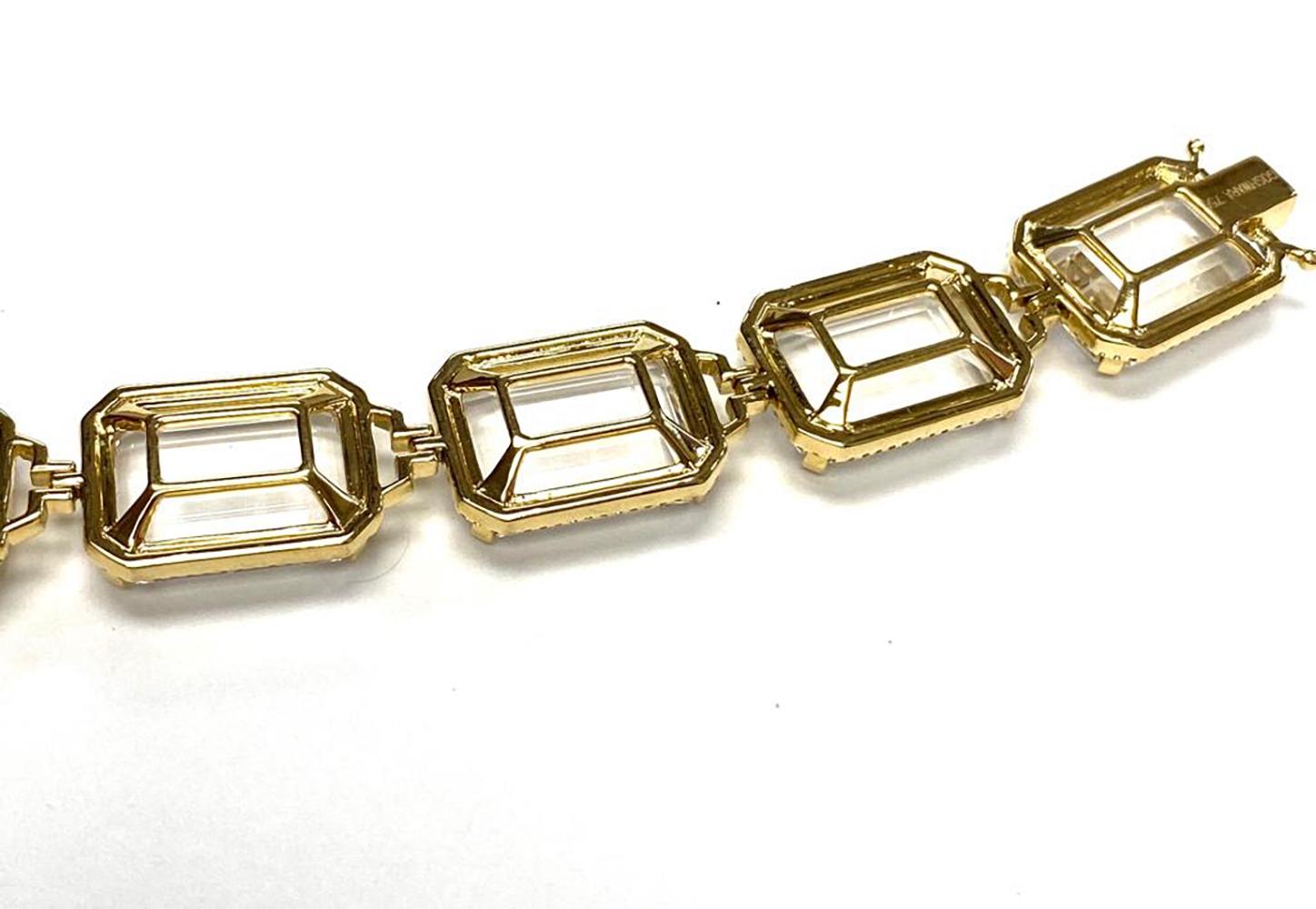 Goshwara Emerald Cut Rock Crystal  Bracelet For Sale 2