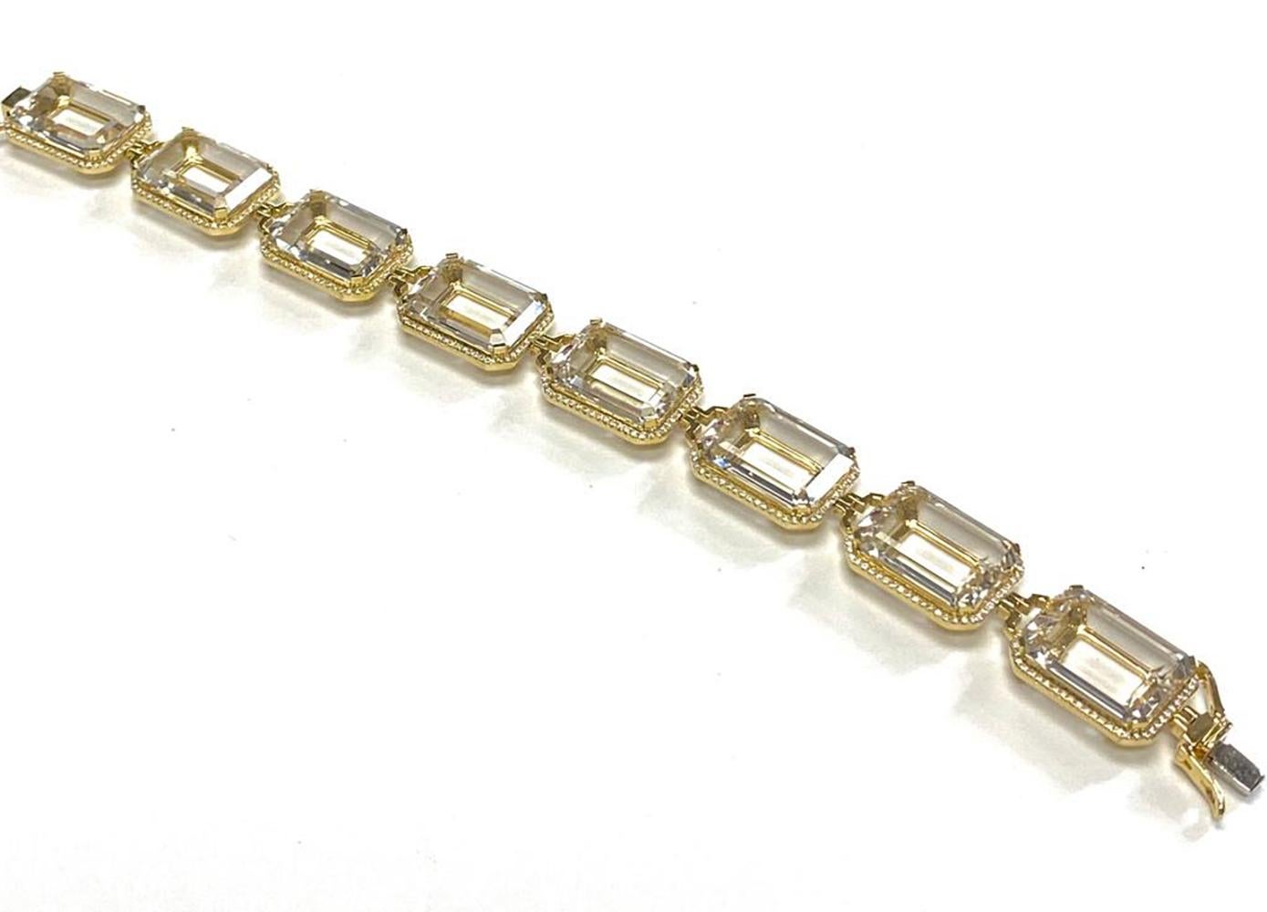 Goshwara Emerald Cut Rock Crystal  Bracelet 3